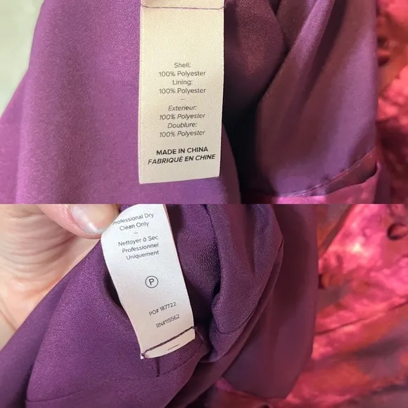 CINQ A SEPT Tie Dye Alexa Dress Size 6 Slip Dress Purple Long Maxi Satin