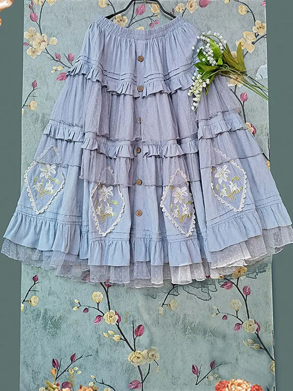 Classical Lolita Dress Cotton Embroidered Sleeveless Lolita Dresses Burgundy