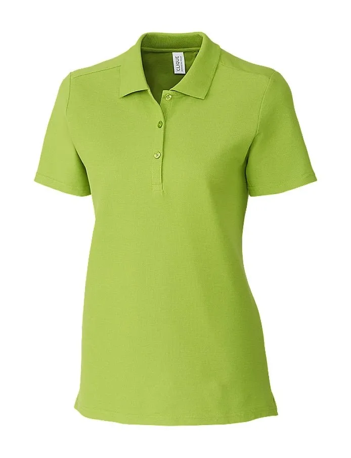 Clique Women's Addison All Cotton Pique Short Sleeve Polo