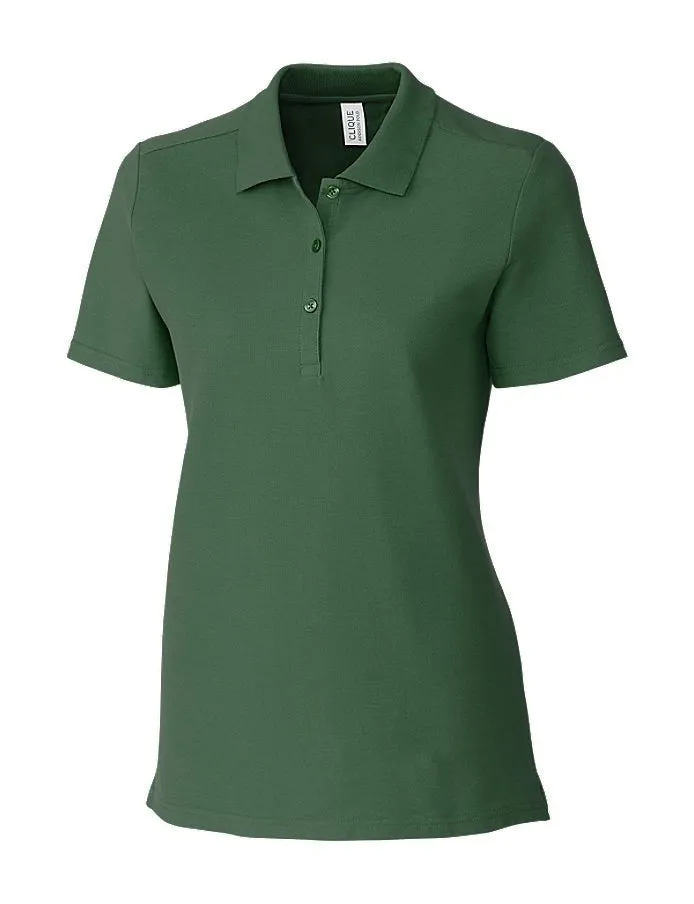 Clique Women's Addison All Cotton Pique Short Sleeve Polo