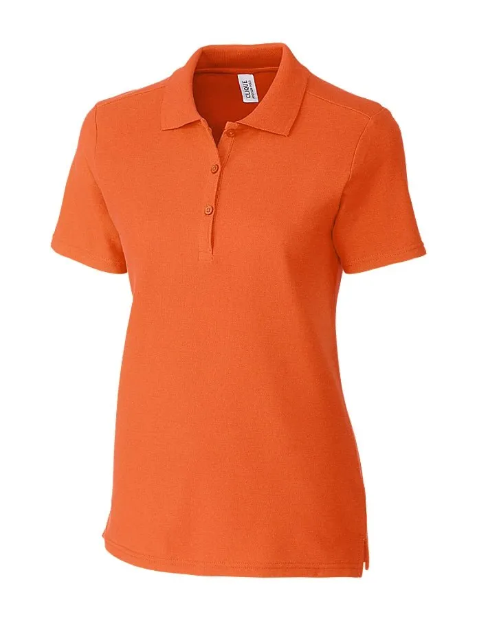 Clique Women's Addison All Cotton Pique Short Sleeve Polo