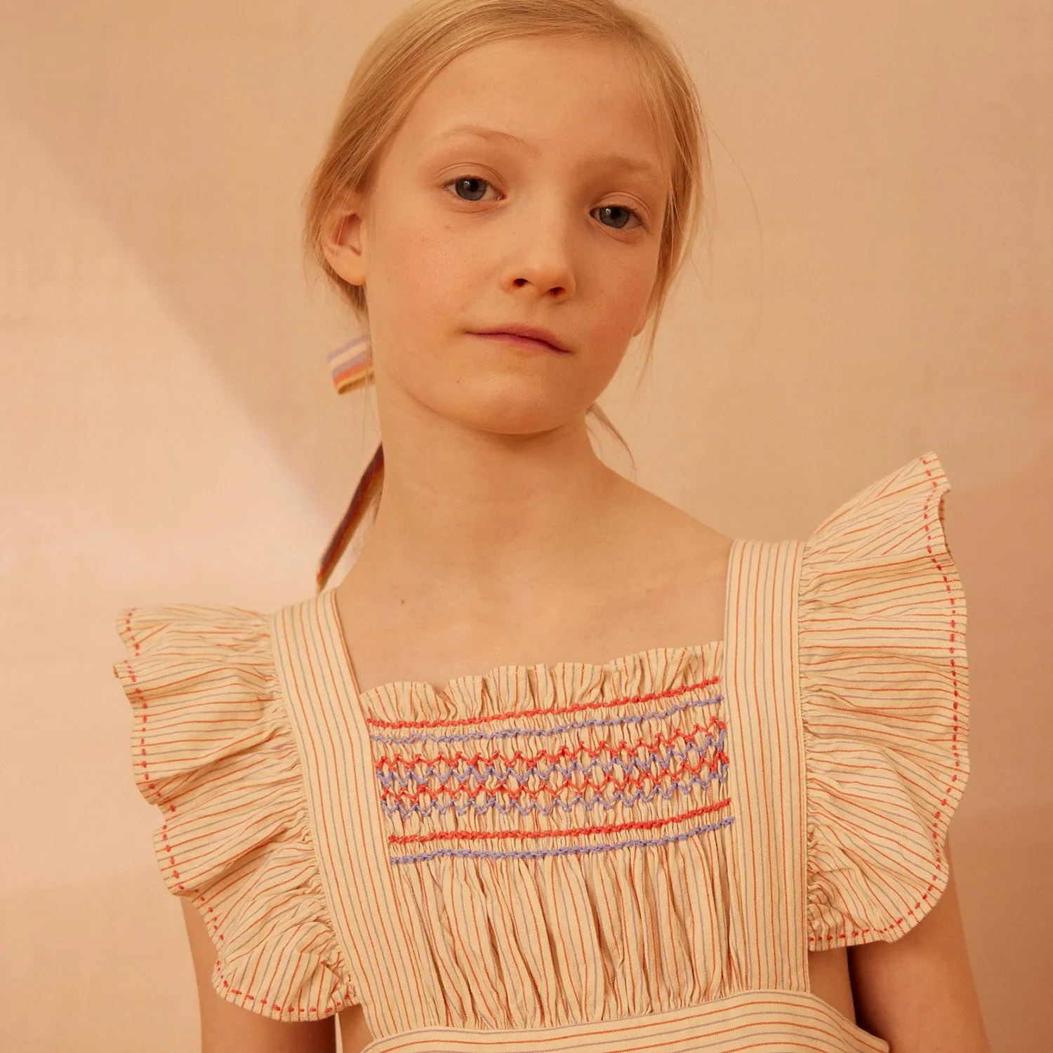 Cotton Bessie Pinafore - Cazan Stripe
