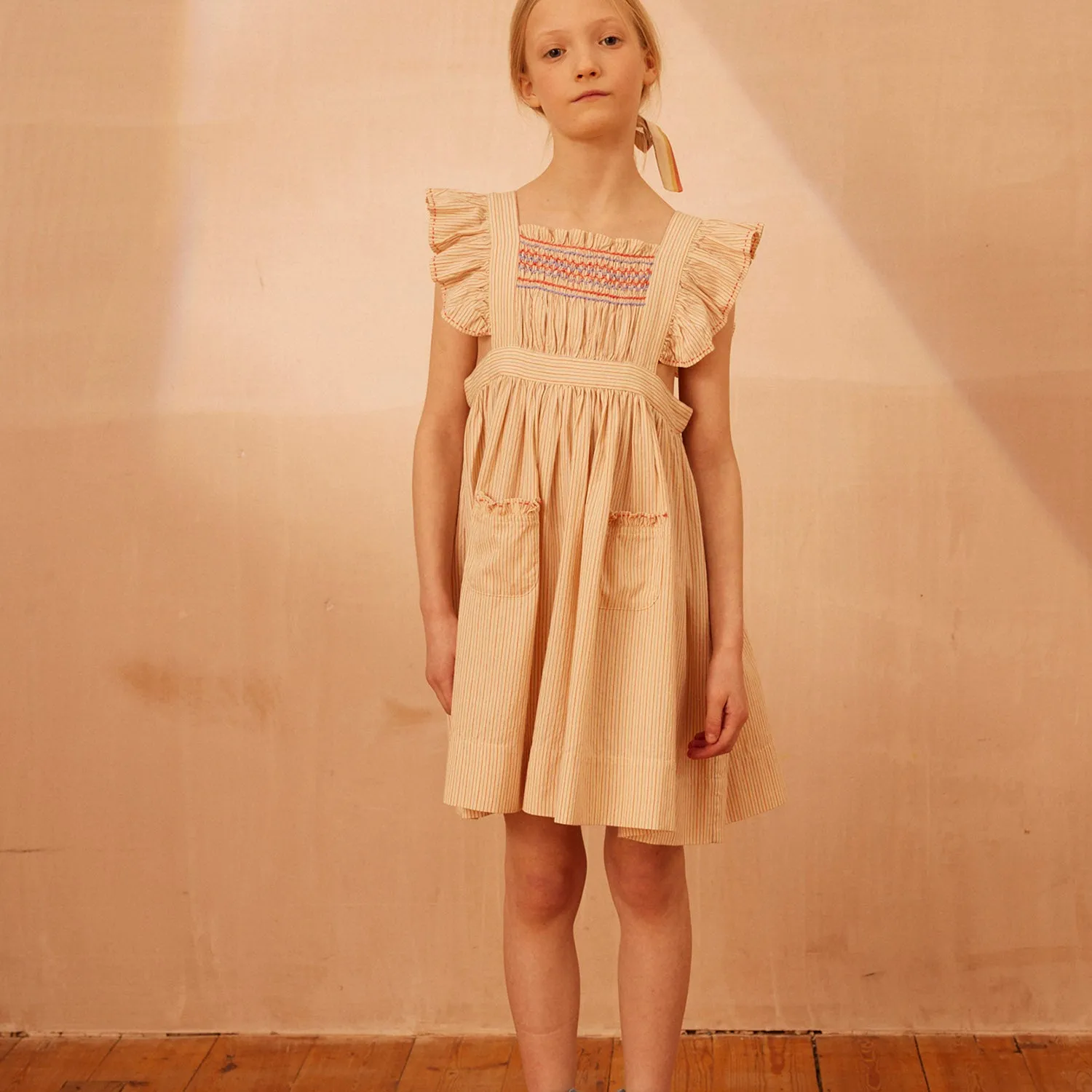 Cotton Bessie Pinafore - Cazan Stripe