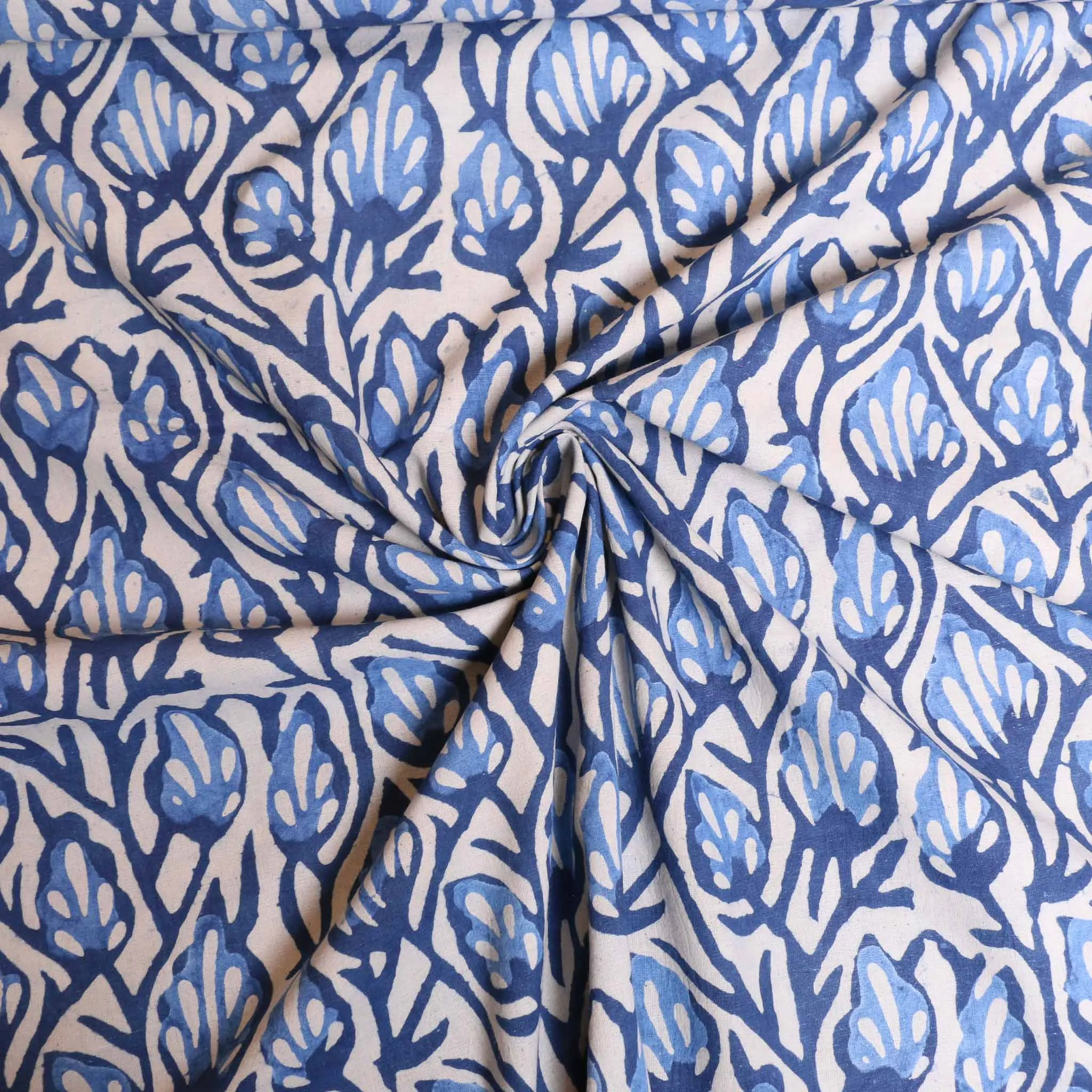 Cotton Voile - Indigo Hand block print