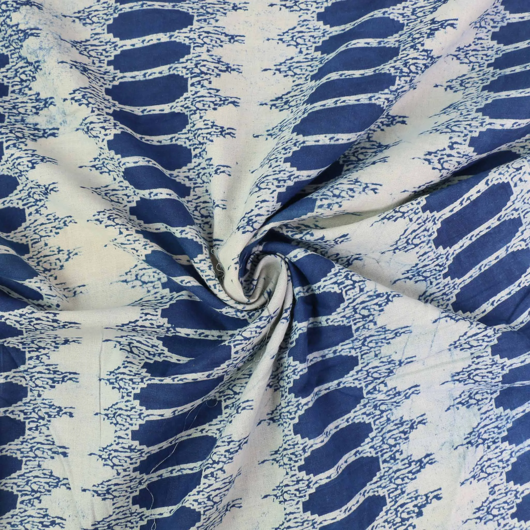 Cotton Voile - Indigo Hand block print
