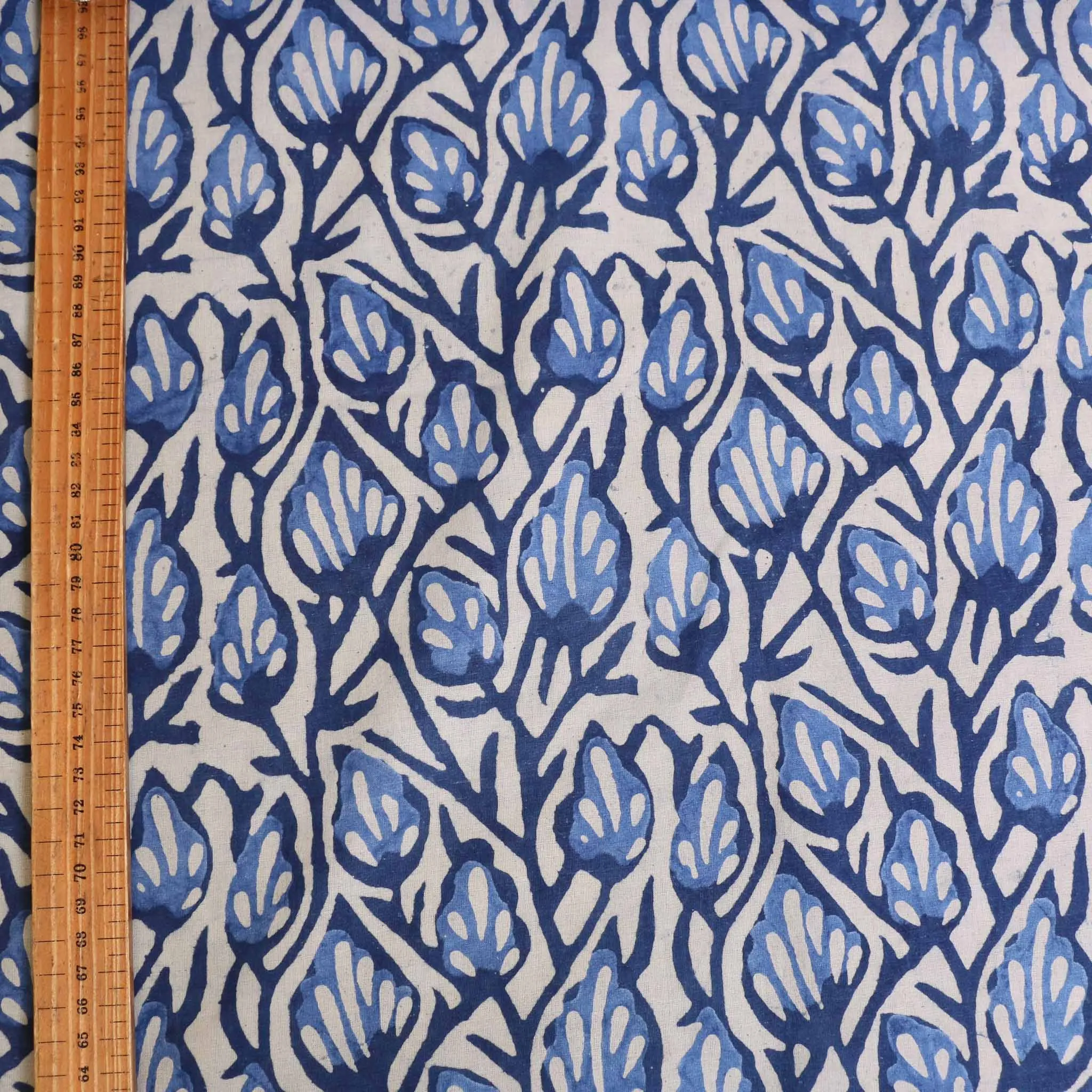 Cotton Voile - Indigo Hand block print