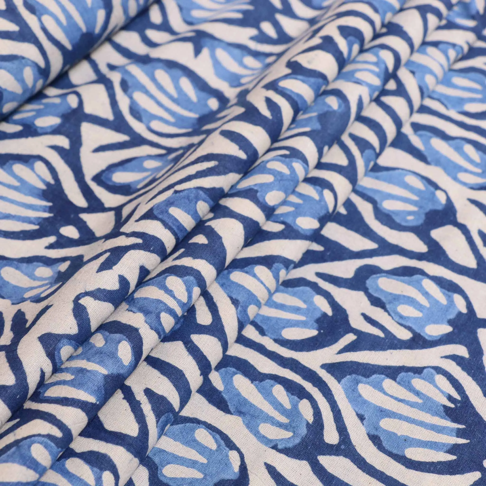 Cotton Voile - Indigo Hand block print