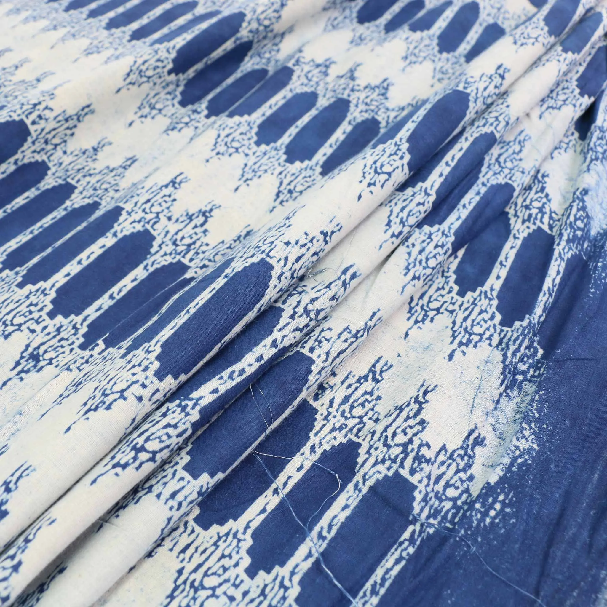 Cotton Voile - Indigo Hand block print
