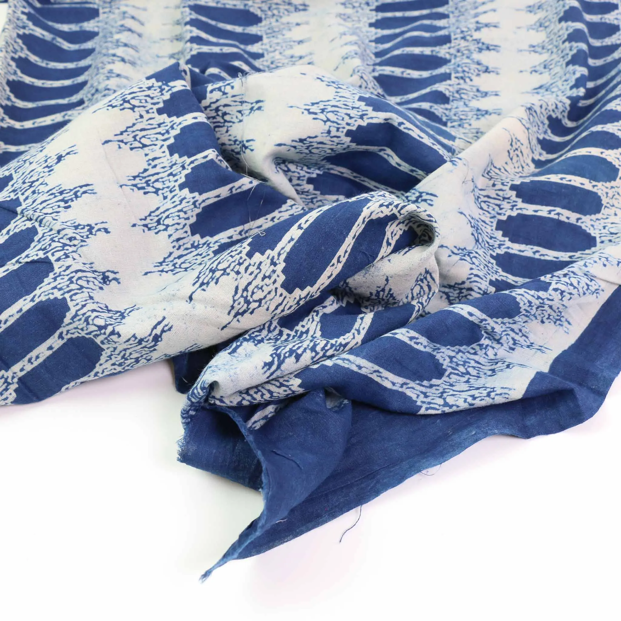 Cotton Voile - Indigo Hand block print