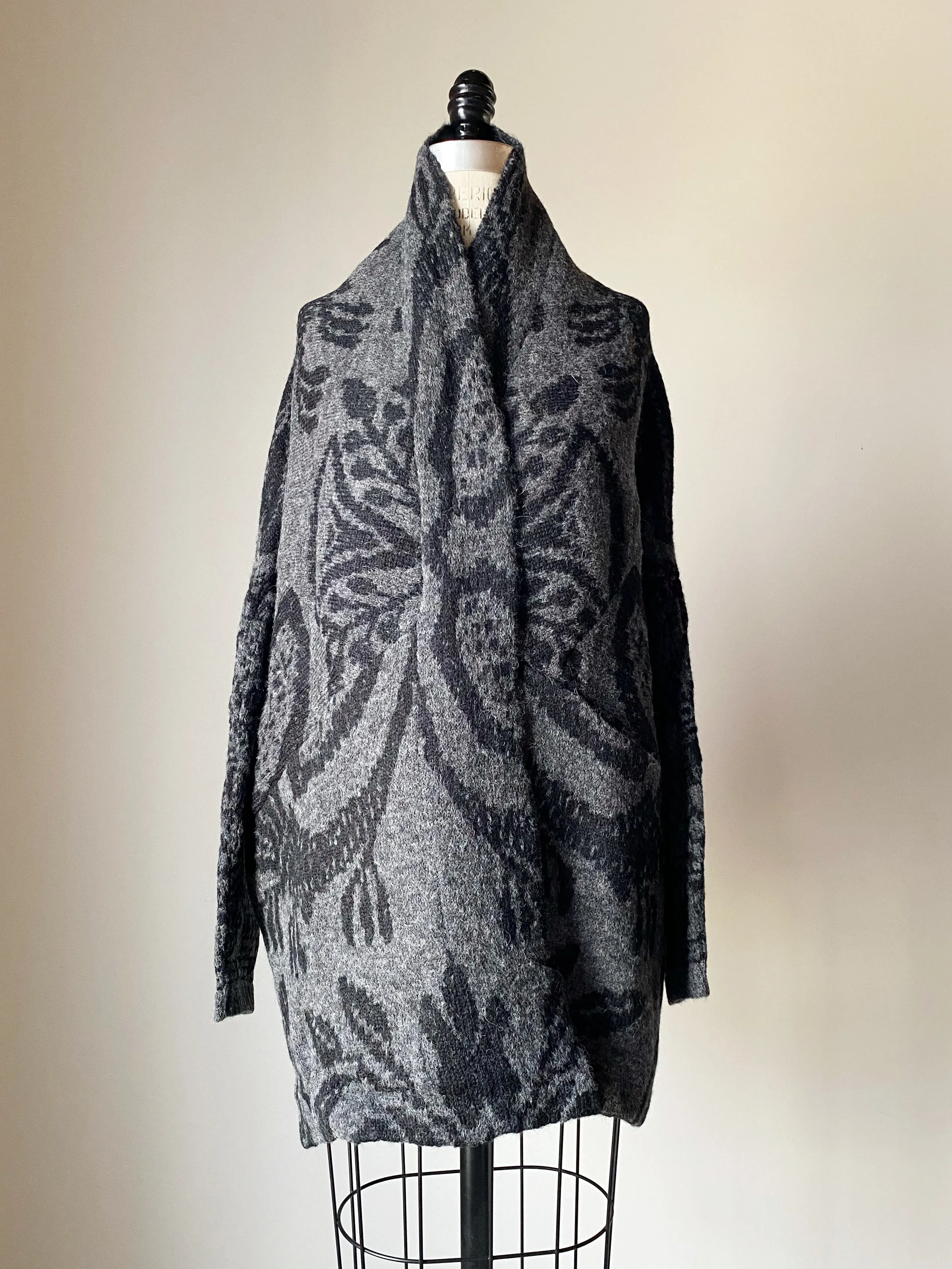 coverlet cocoon cardigan in grey