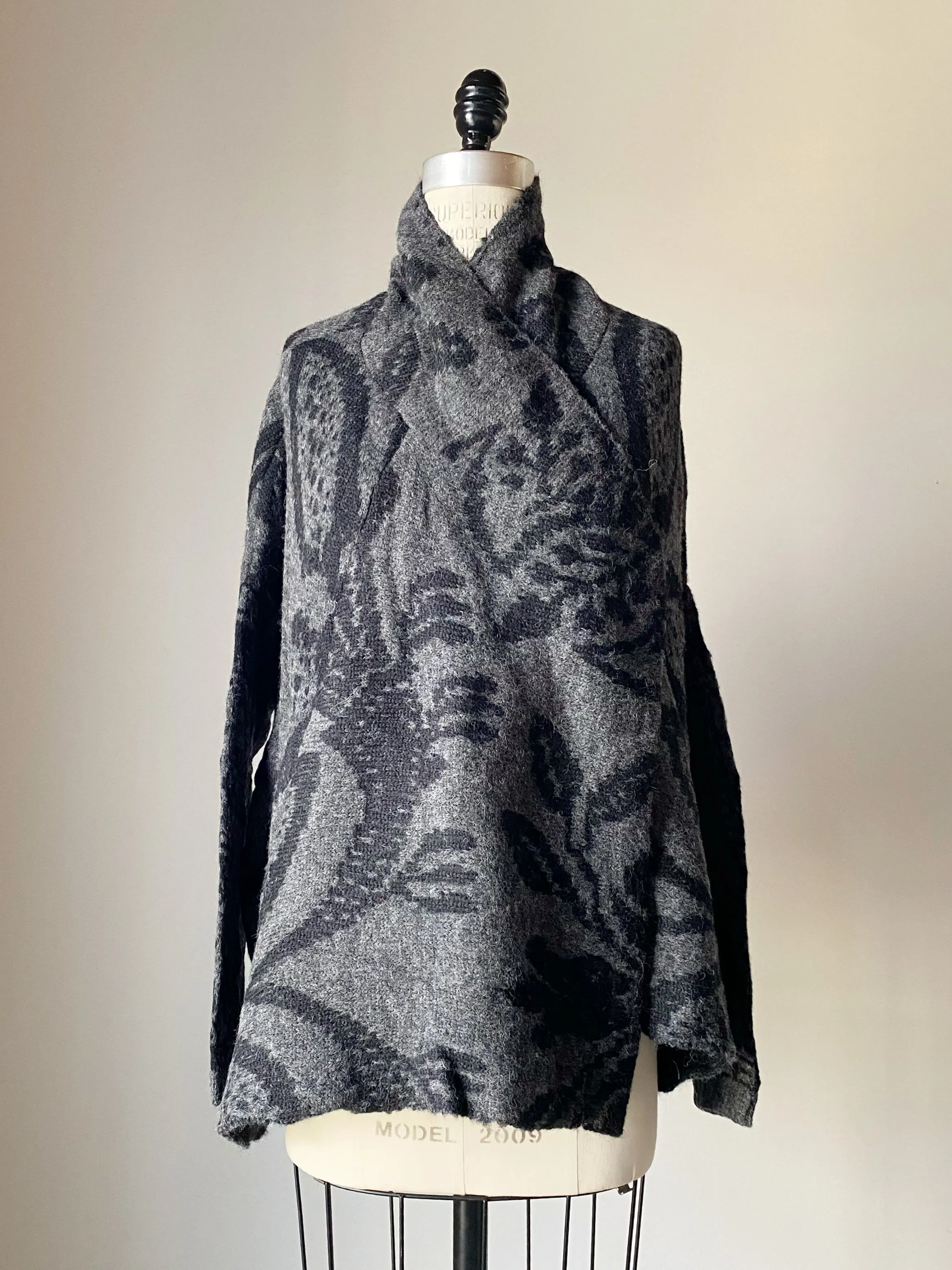 coverlet cocoon cardigan in grey