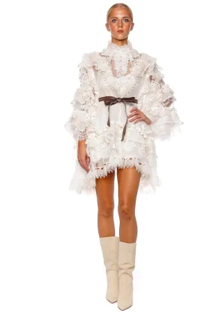 Crush Heart Trim Lace Mini Dress