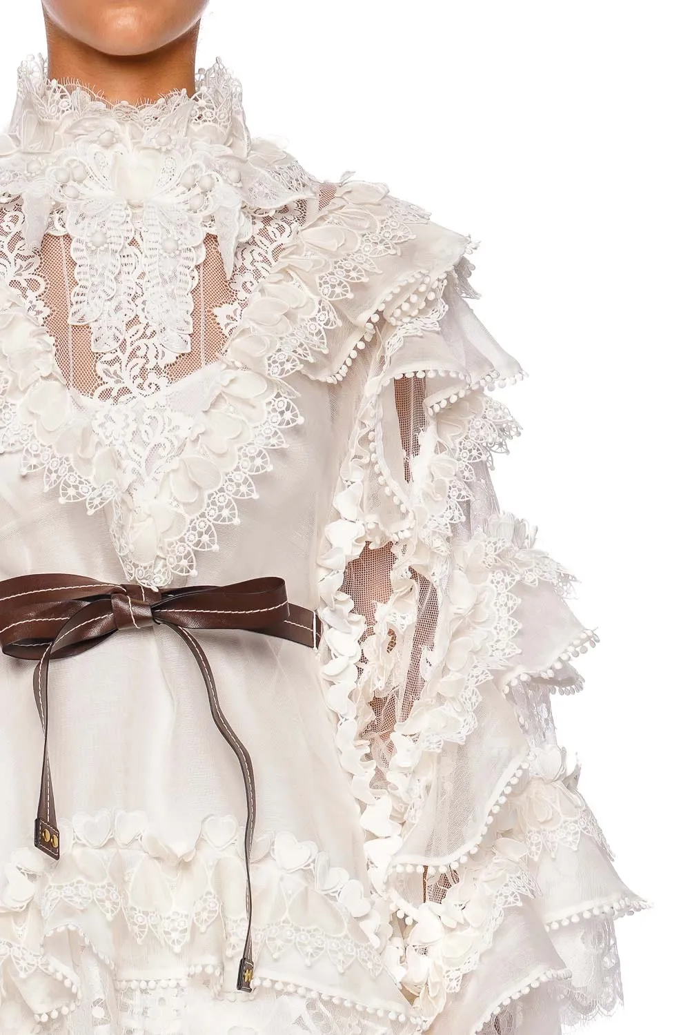 Crush Heart Trim Lace Mini Dress