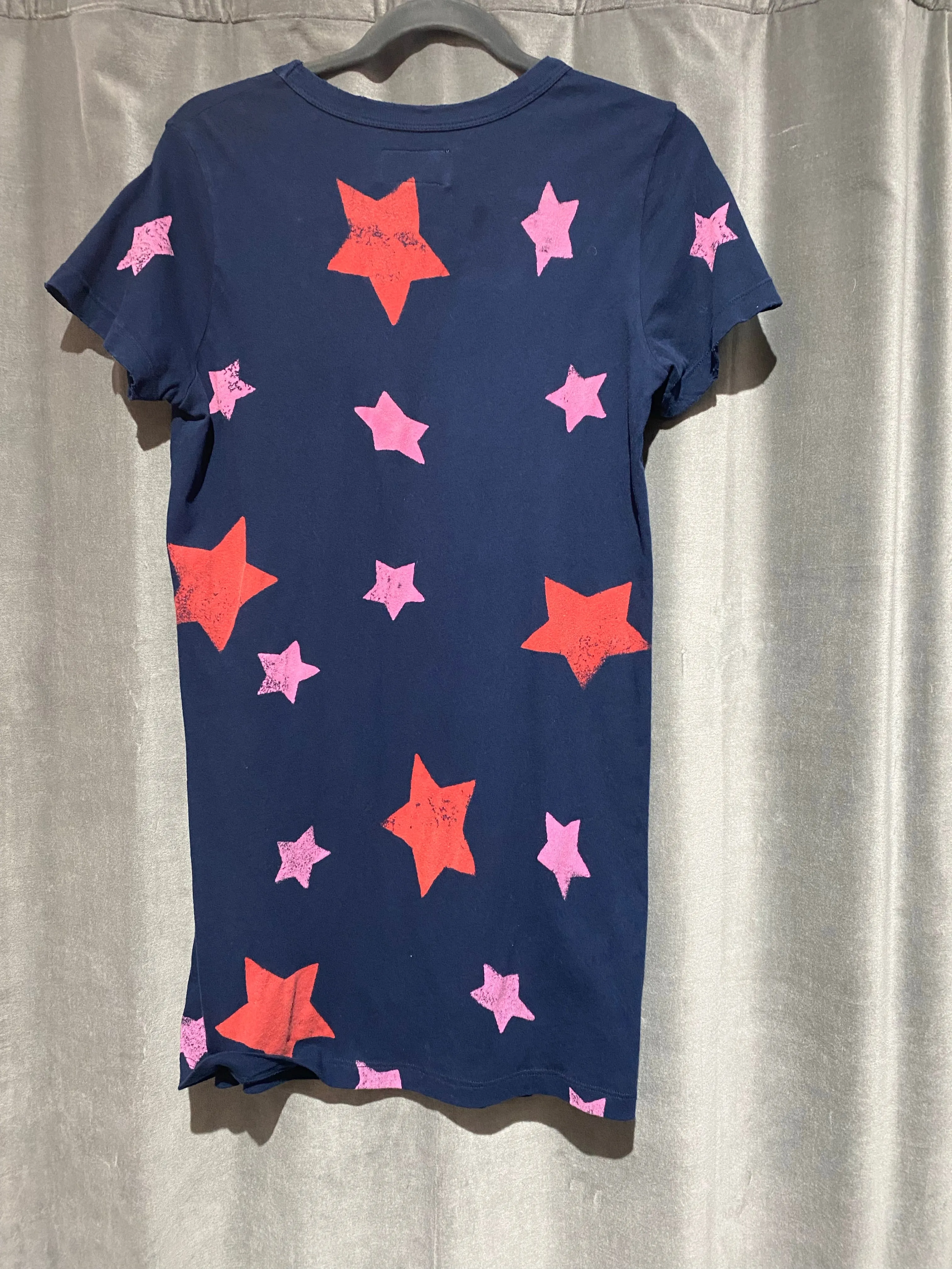 Current Elliot Navy Short Sleeve Star Cotton Mini Dress