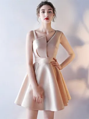 Custom Made Unique Champagne Short Prom, Short Graduation, Short Champagne Evening, Formal