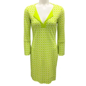 Diane von Furstenberg Lime / White New Reina Dress