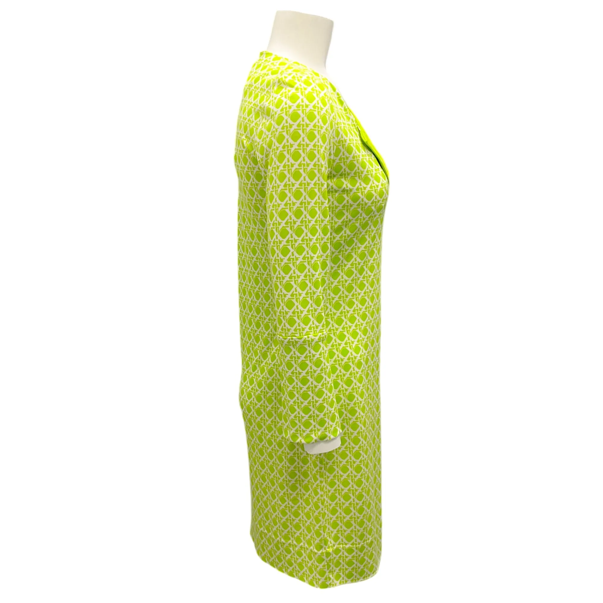 Diane von Furstenberg Lime / White New Reina Dress