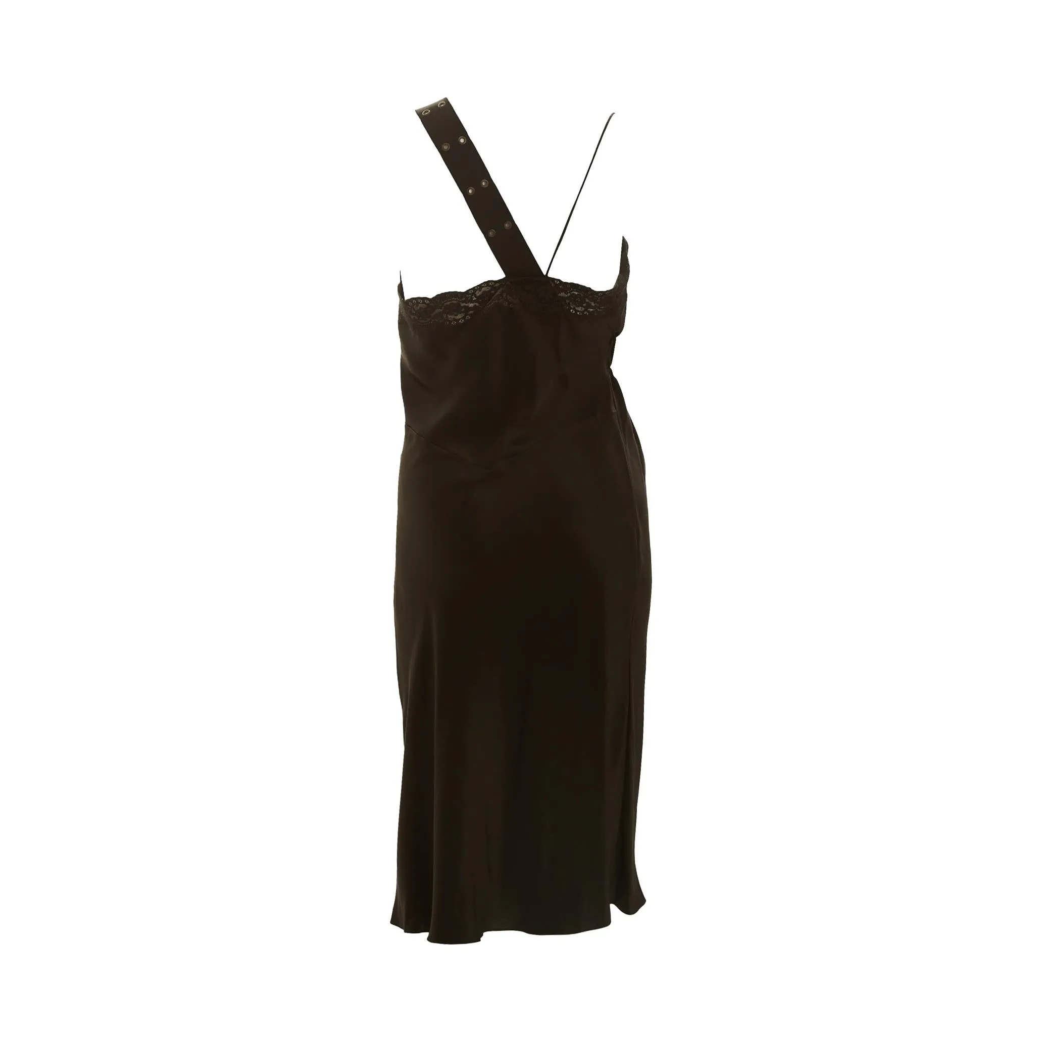 Dior Black Grommet Slip Dress
