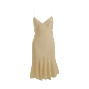 Dior White Silk Logo Slip Dress