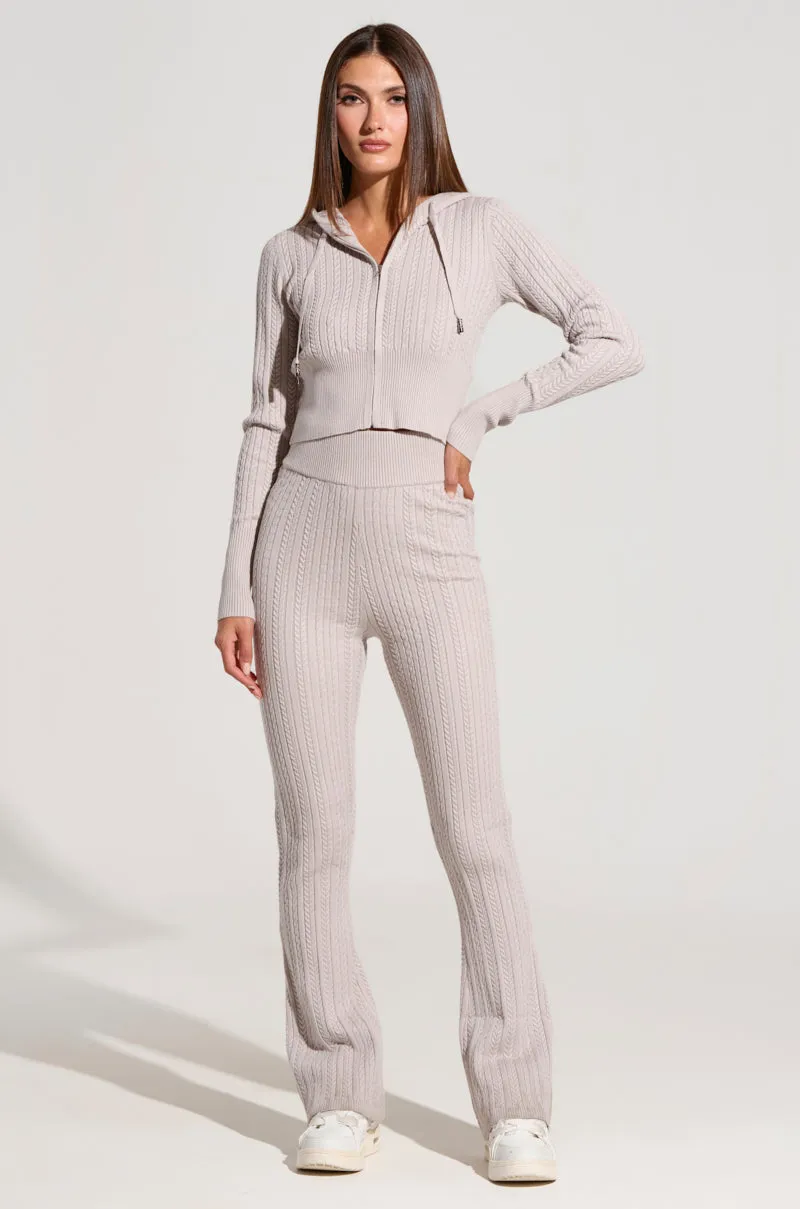 DREAM GIRL FLARE KNIT PANT IN GREY