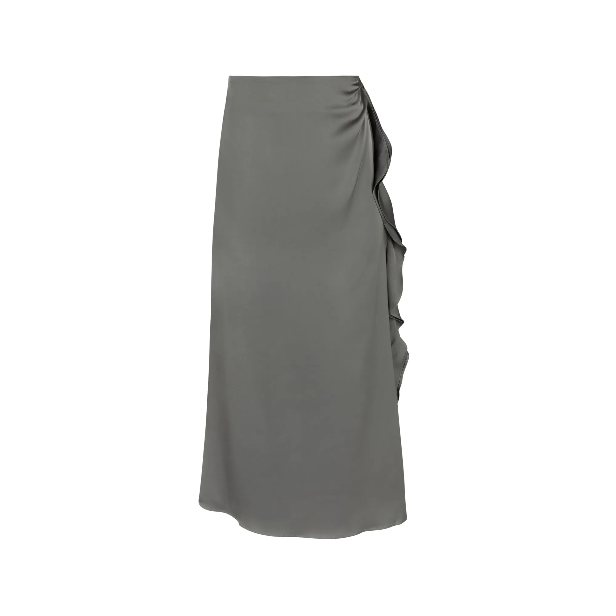 Ellie Makir Grey Satin Slip Skirt