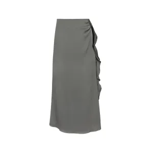 Ellie Makir Grey Satin Slip Skirt
