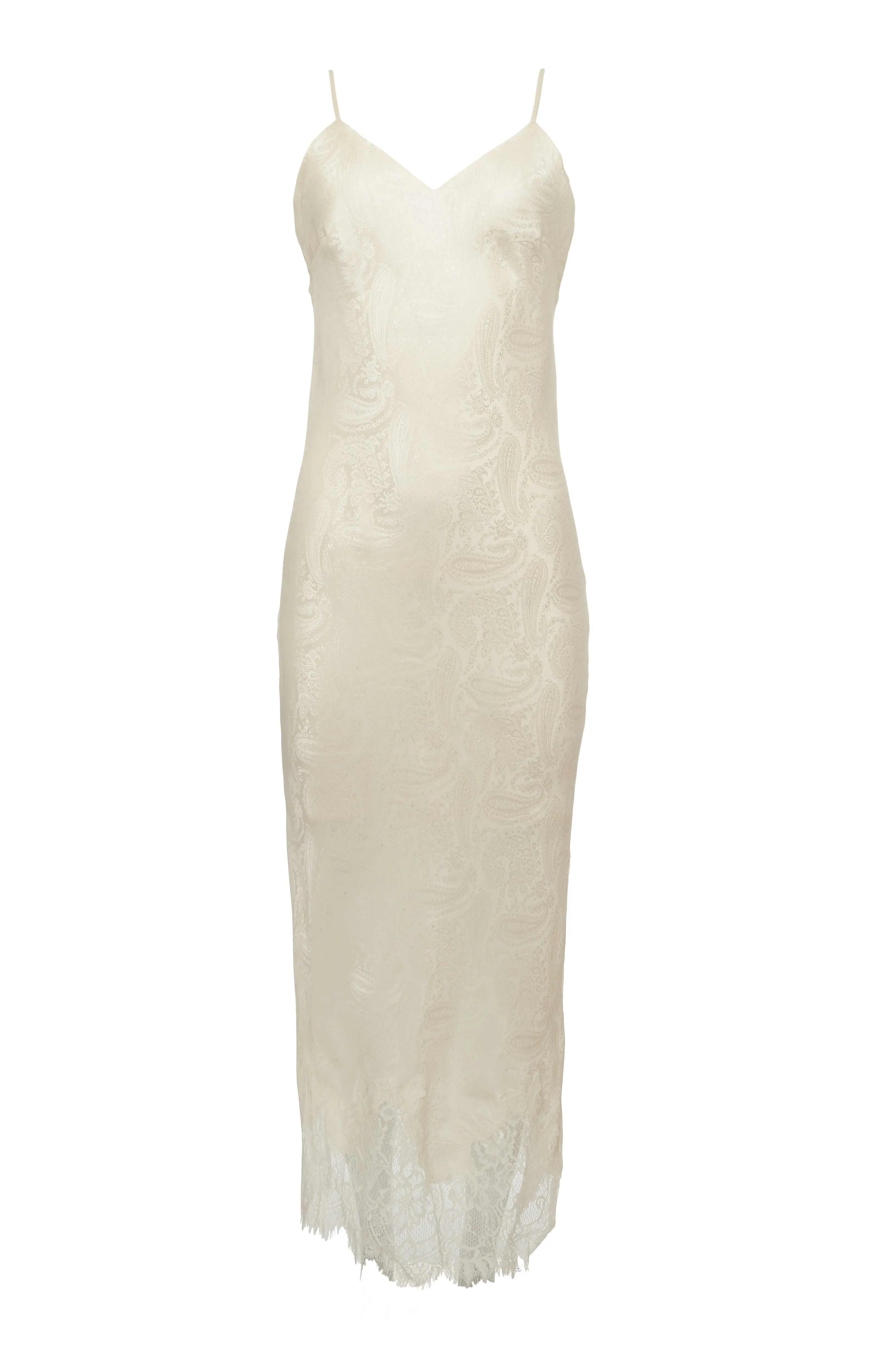Emma Silk Jacquard Slip Dress Dove
