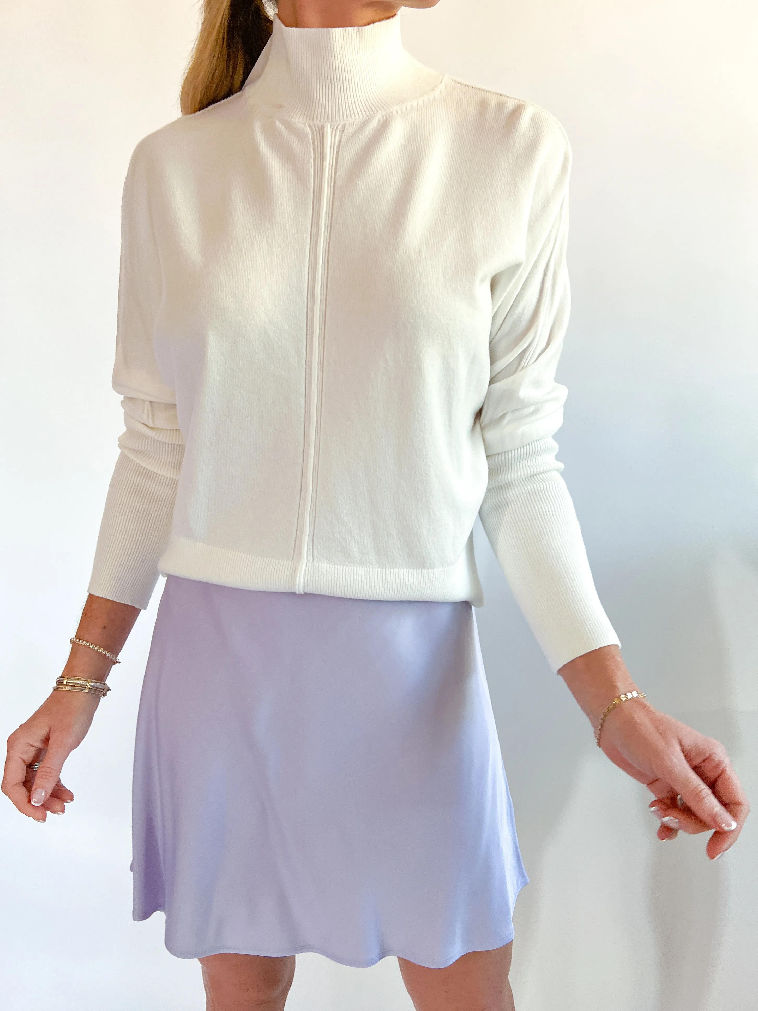 Enni Satin Flare Mini Skirt