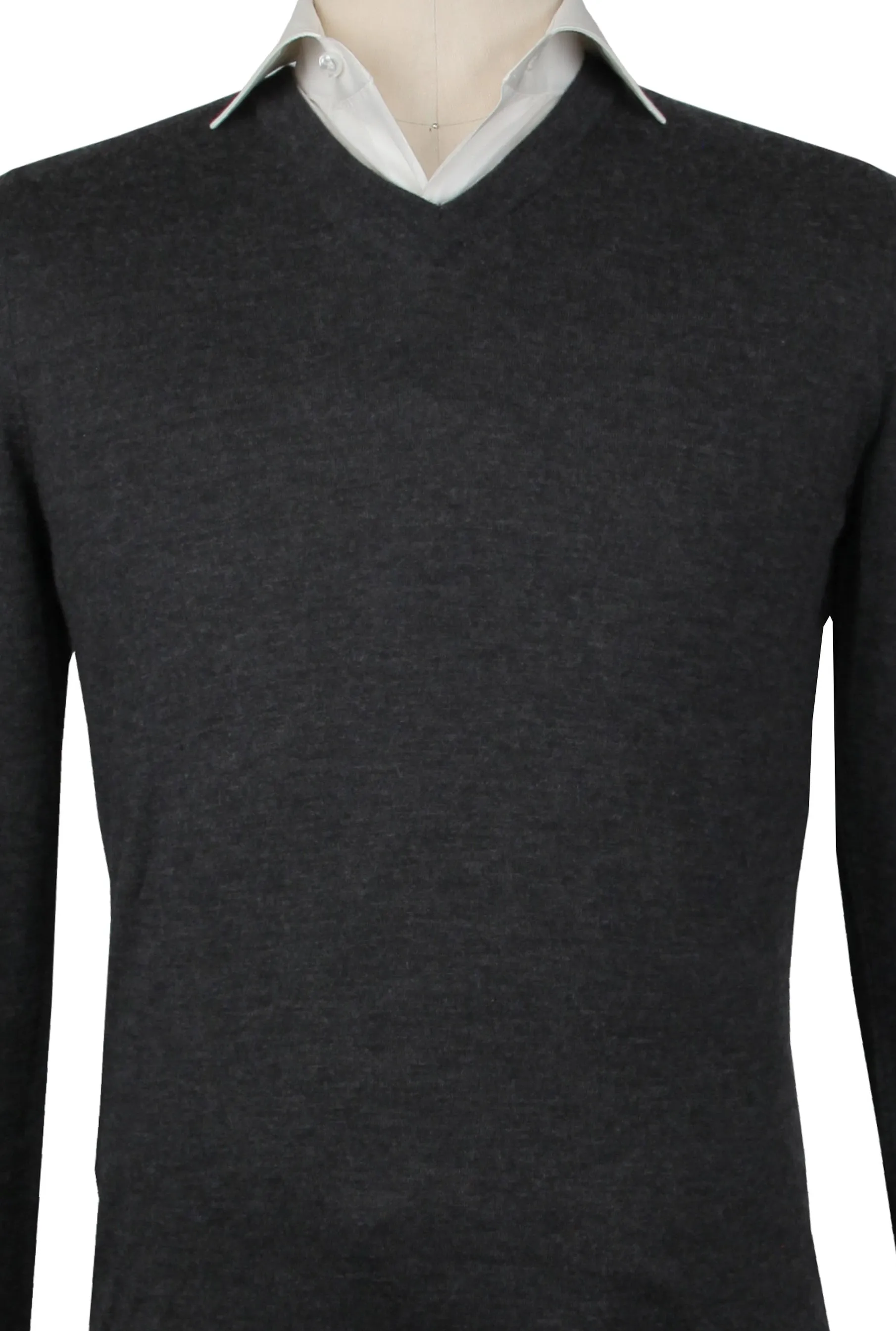 Fiori Di Lusso Charcoal Gray V-Neck Sweater