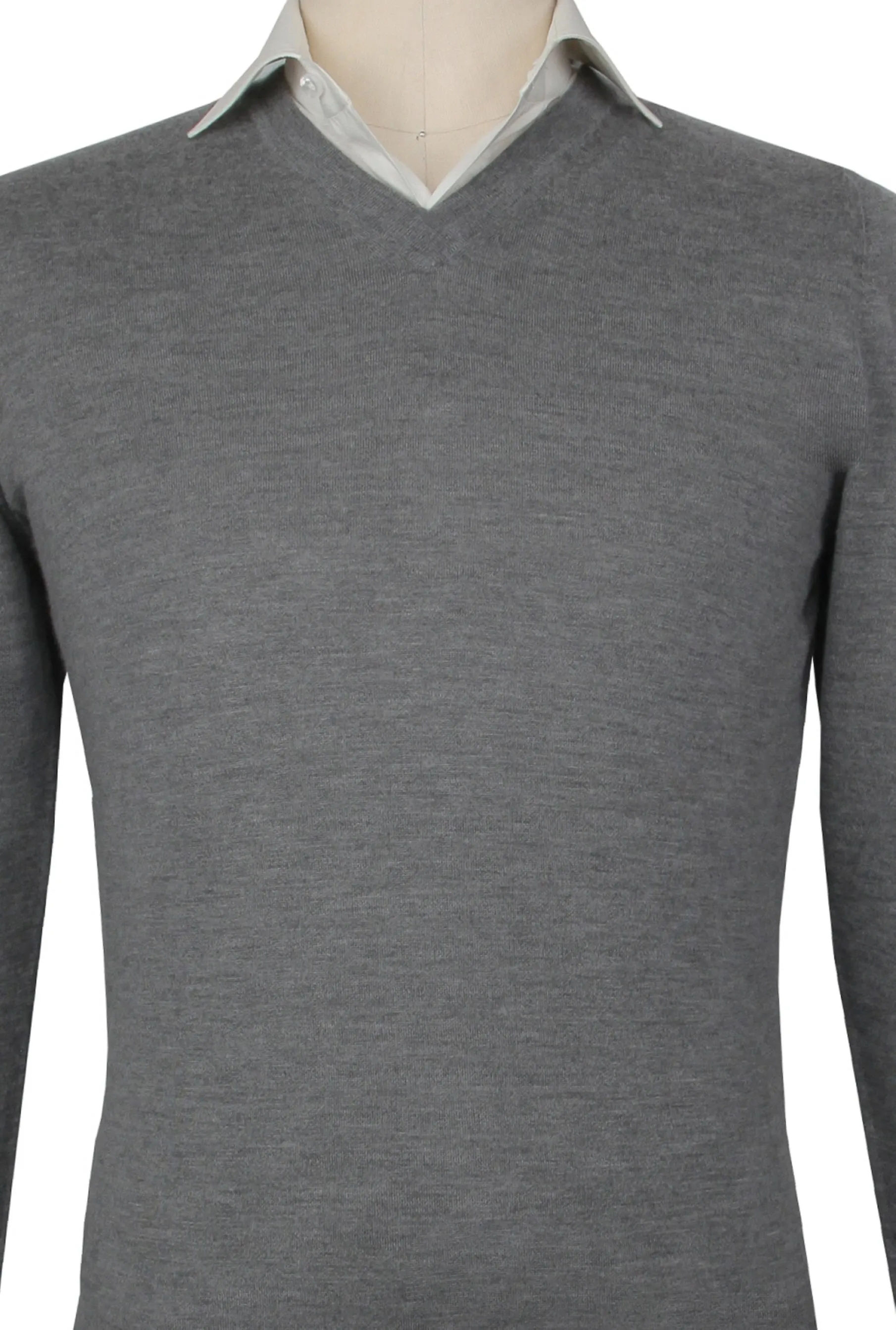 Fiori Di Lusso Gray V-Neck Sweater