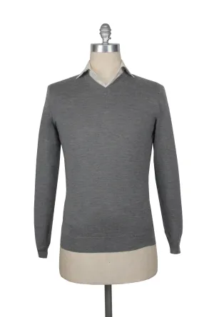 Fiori Di Lusso Gray V-Neck Sweater