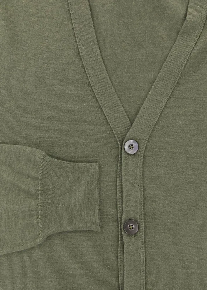 Fiori Di Lusso Light Green V-Neck Cardigan