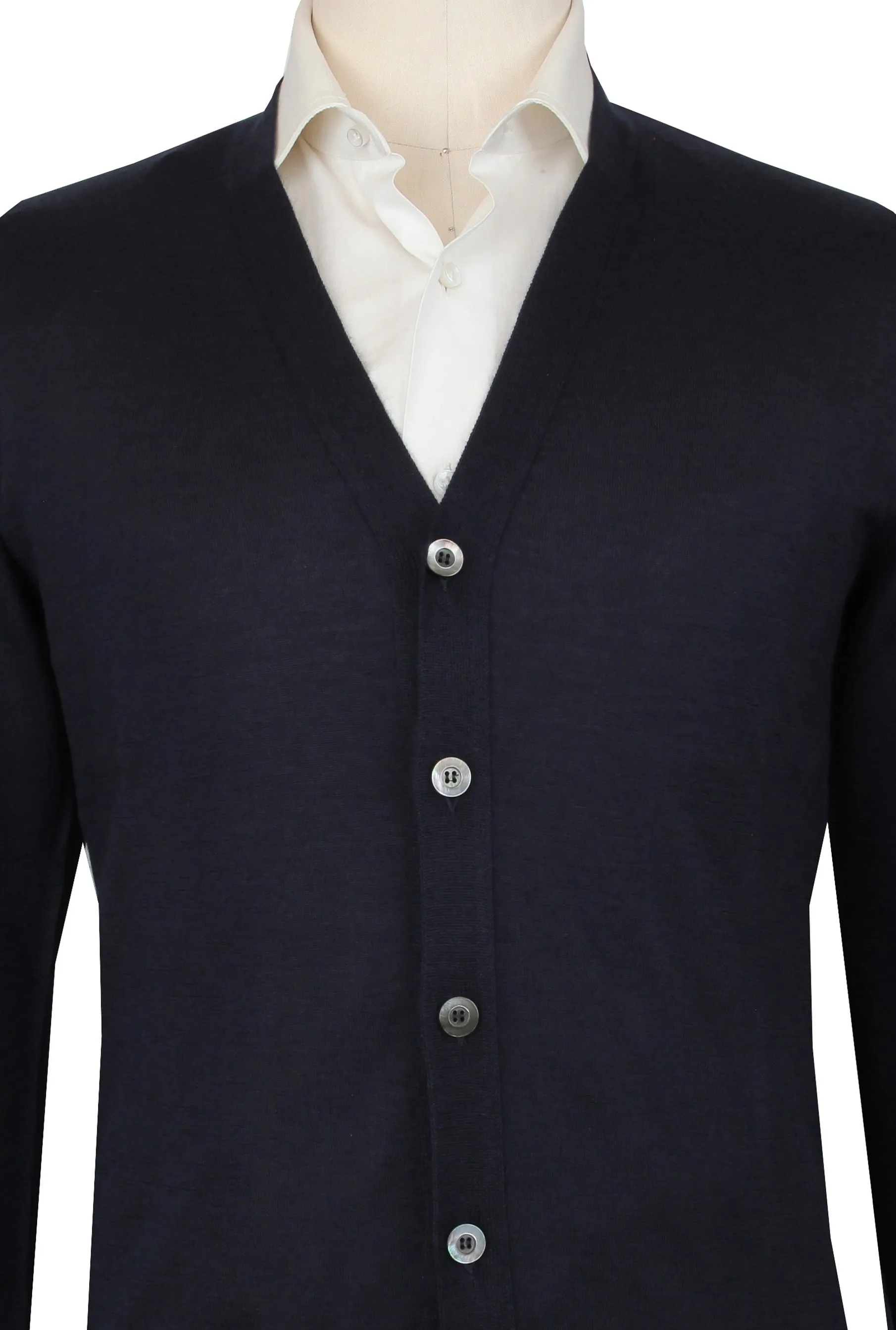 Fiori Di Lusso Navy Blue V-Neck Cardigan