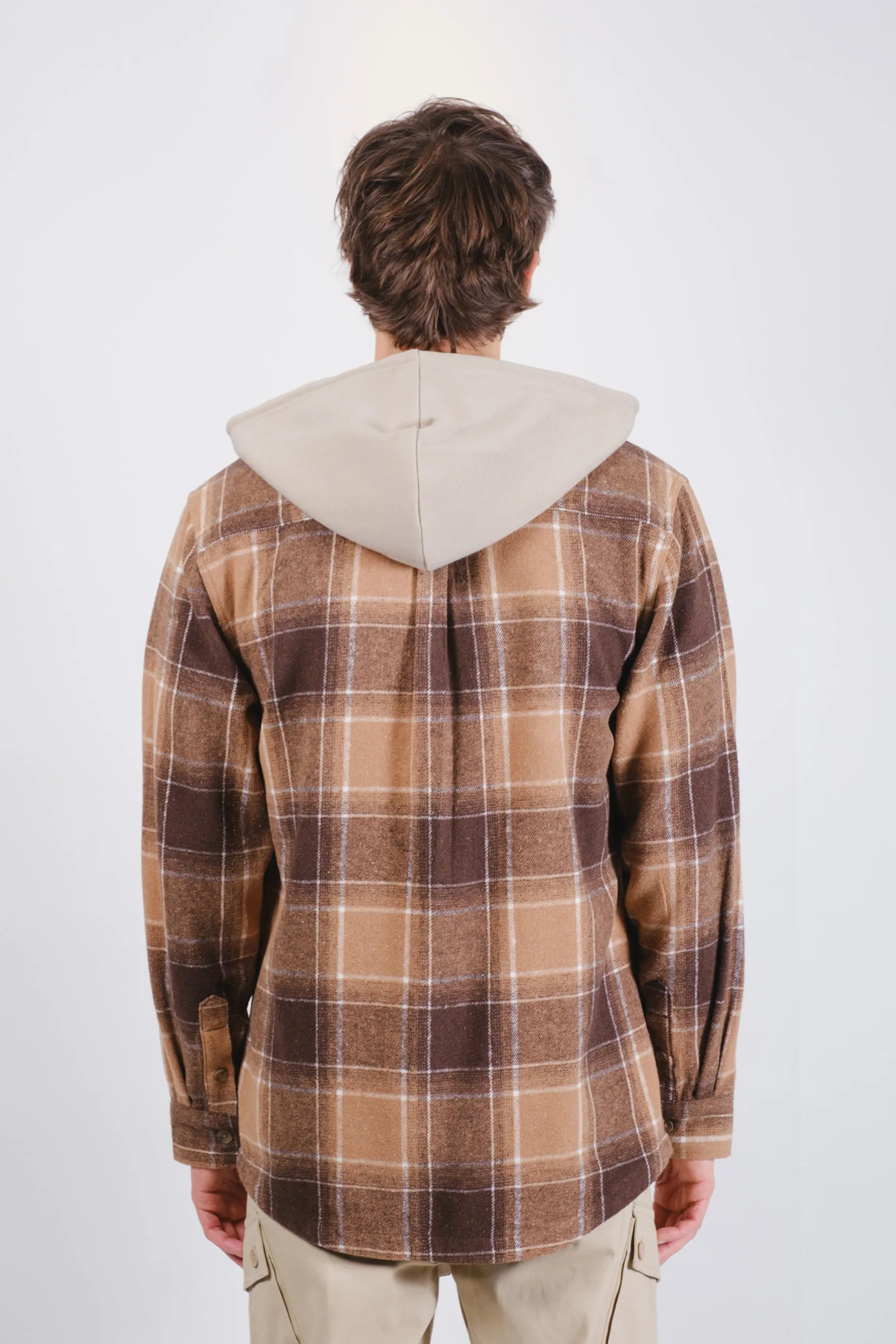 Flannel Hooded Zip Shacket