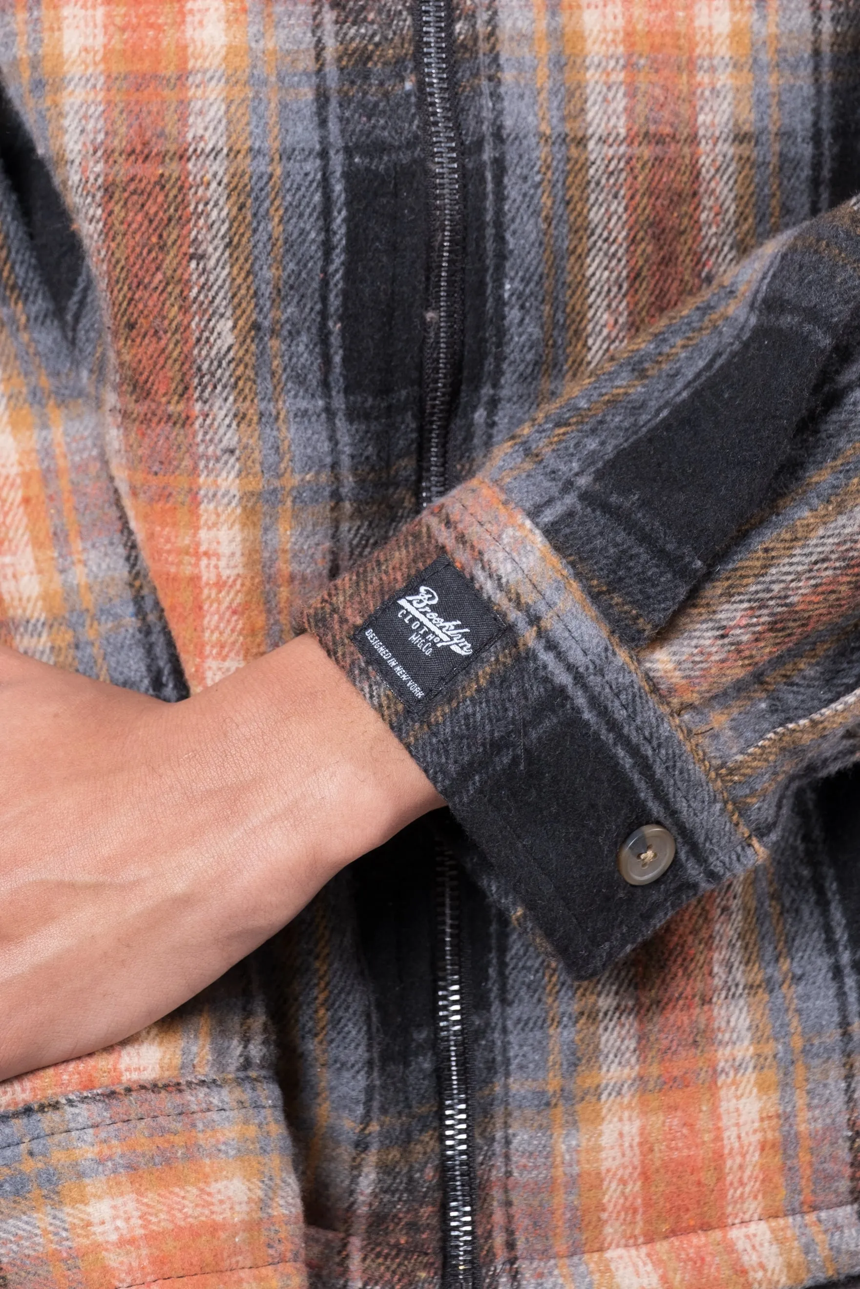 Flannel Hooded Zip Shacket