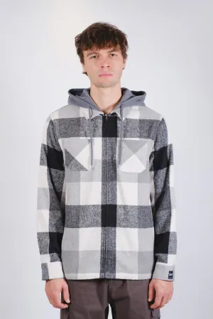 Flannel Hooded Zip Shacket