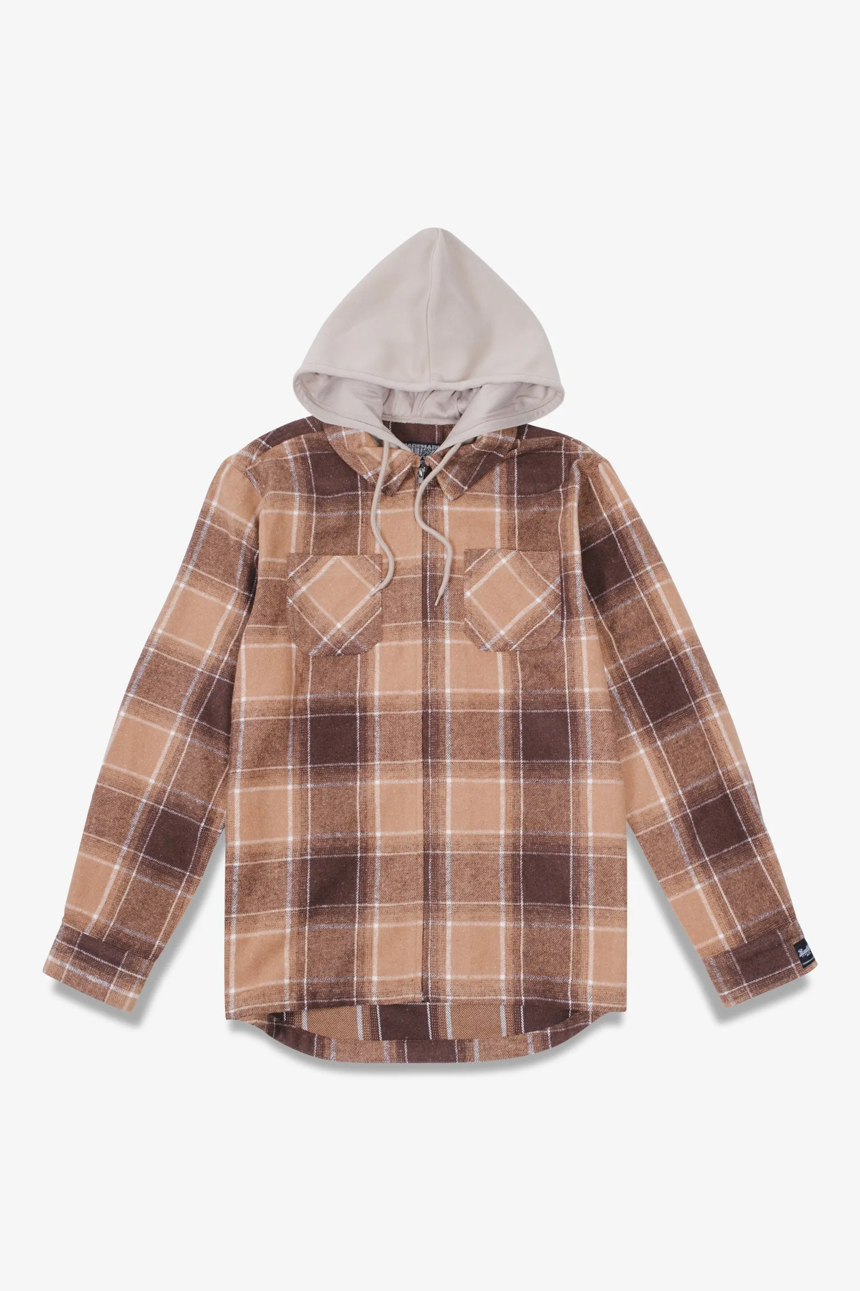 Flannel Hooded Zip Shacket