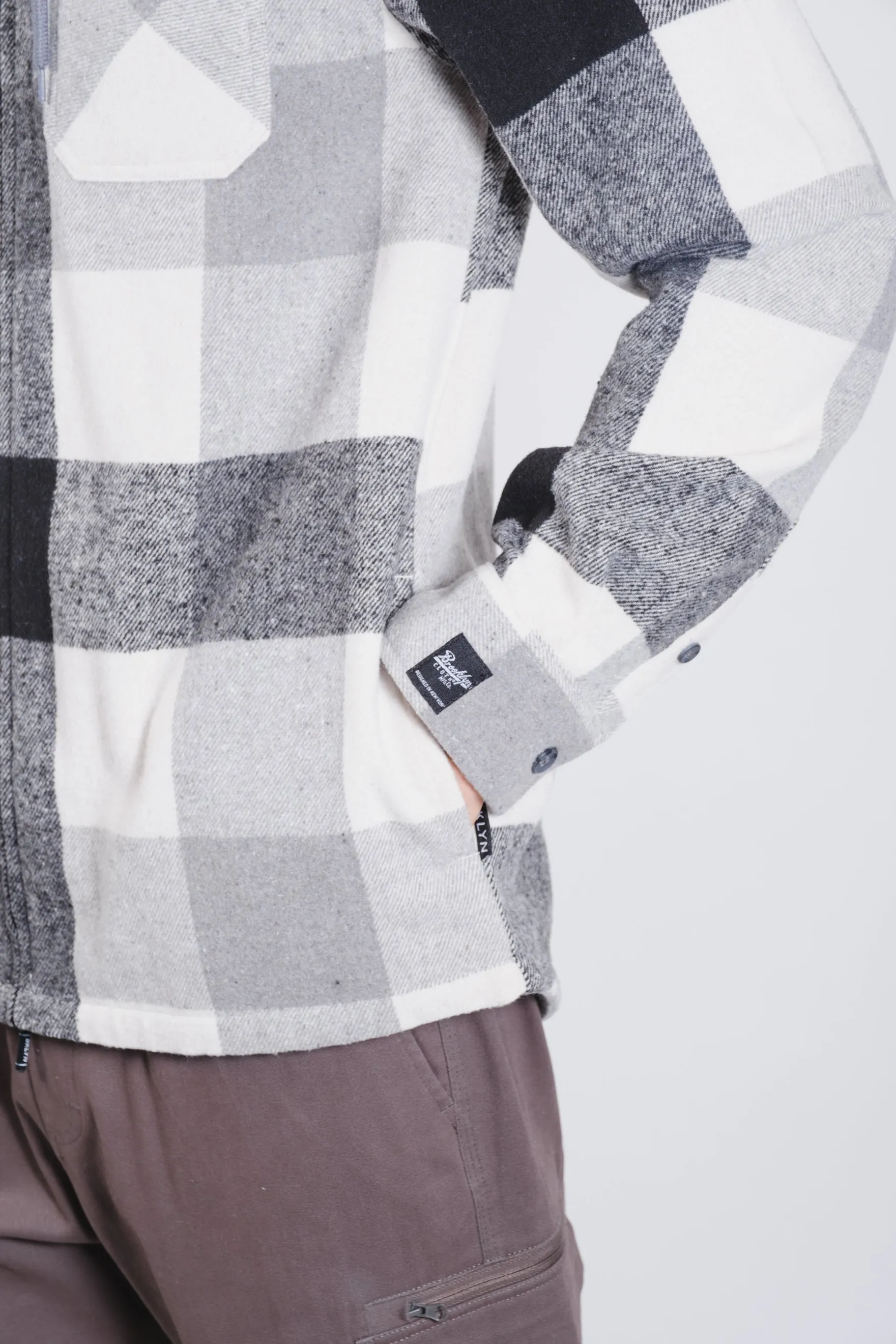 Flannel Hooded Zip Shacket