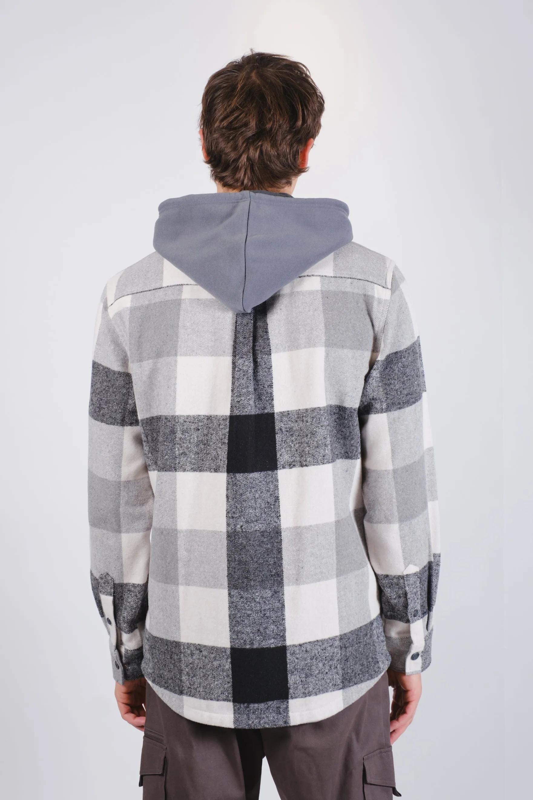 Flannel Hooded Zip Shacket