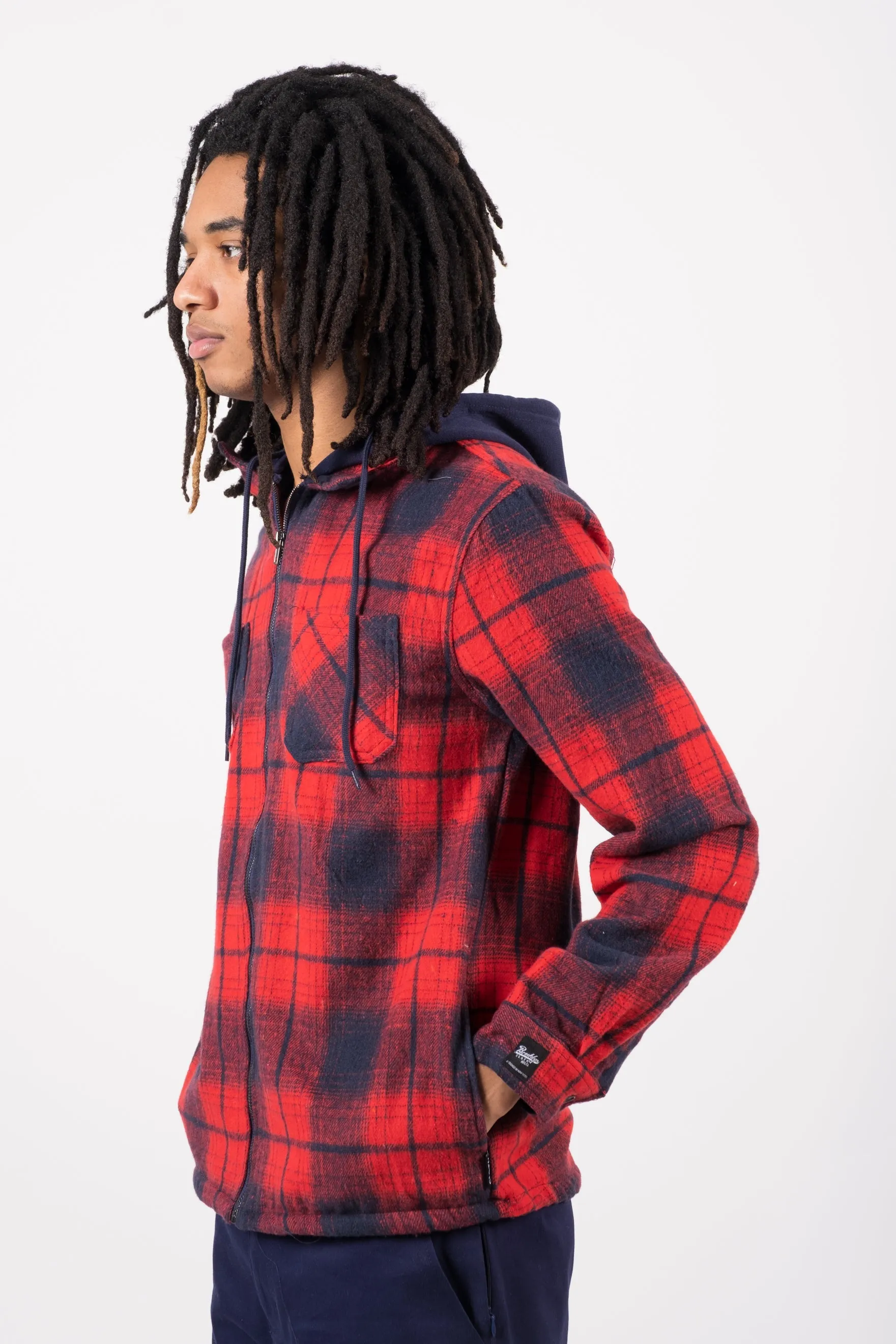 Flannel Hooded Zip Shacket