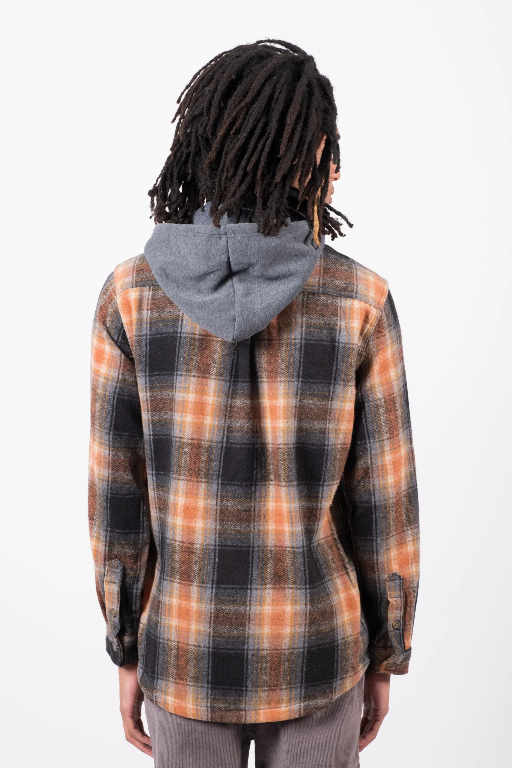 Flannel Hooded Zip Shacket