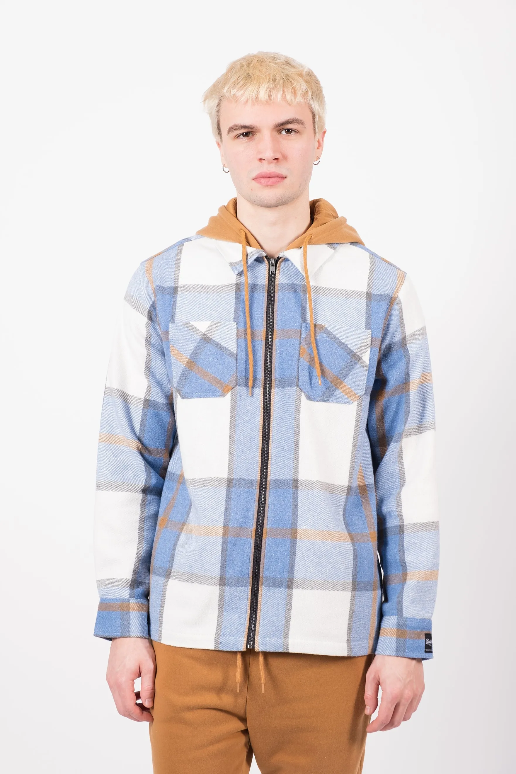 Flannel Hooded Zip Shacket