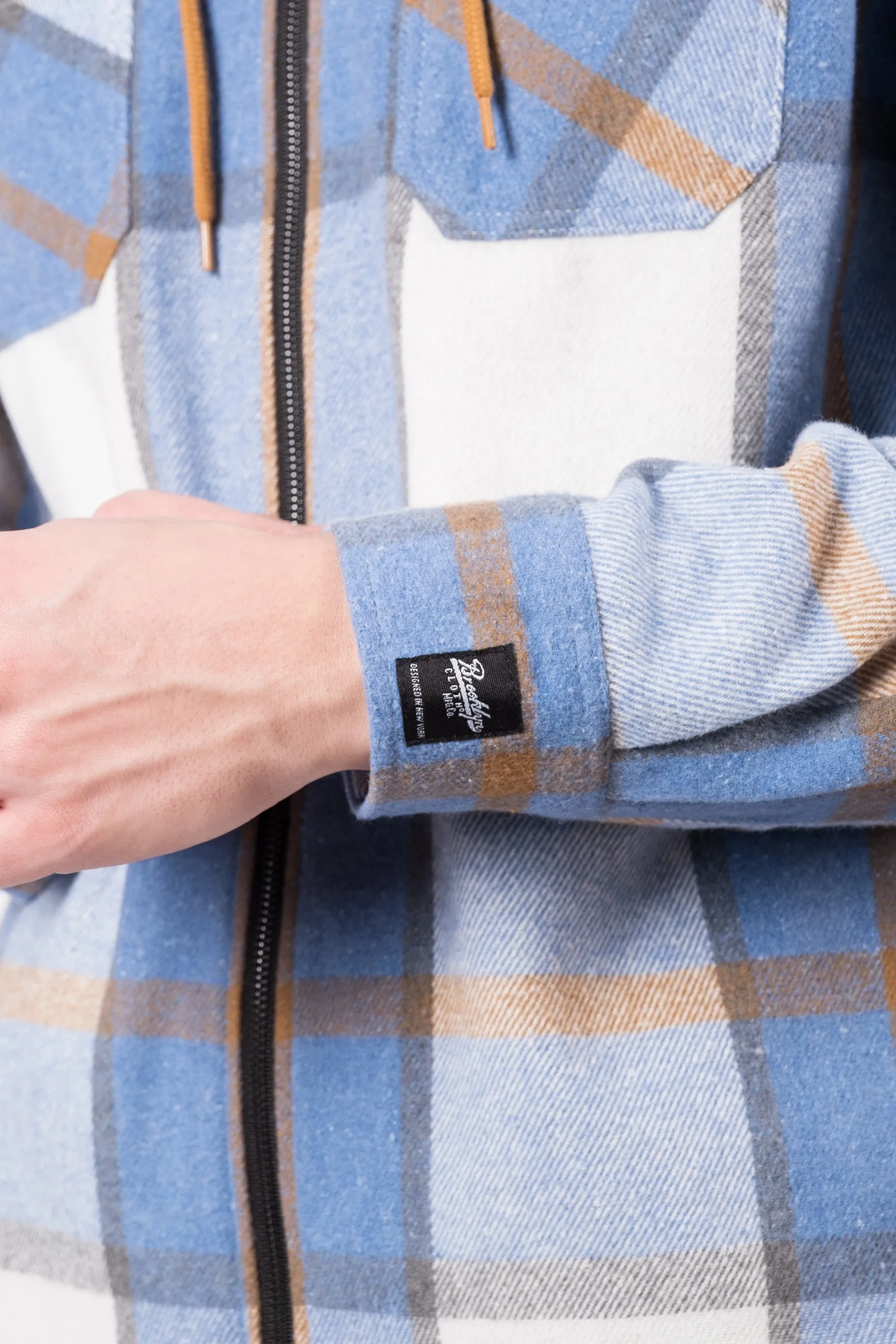Flannel Hooded Zip Shacket