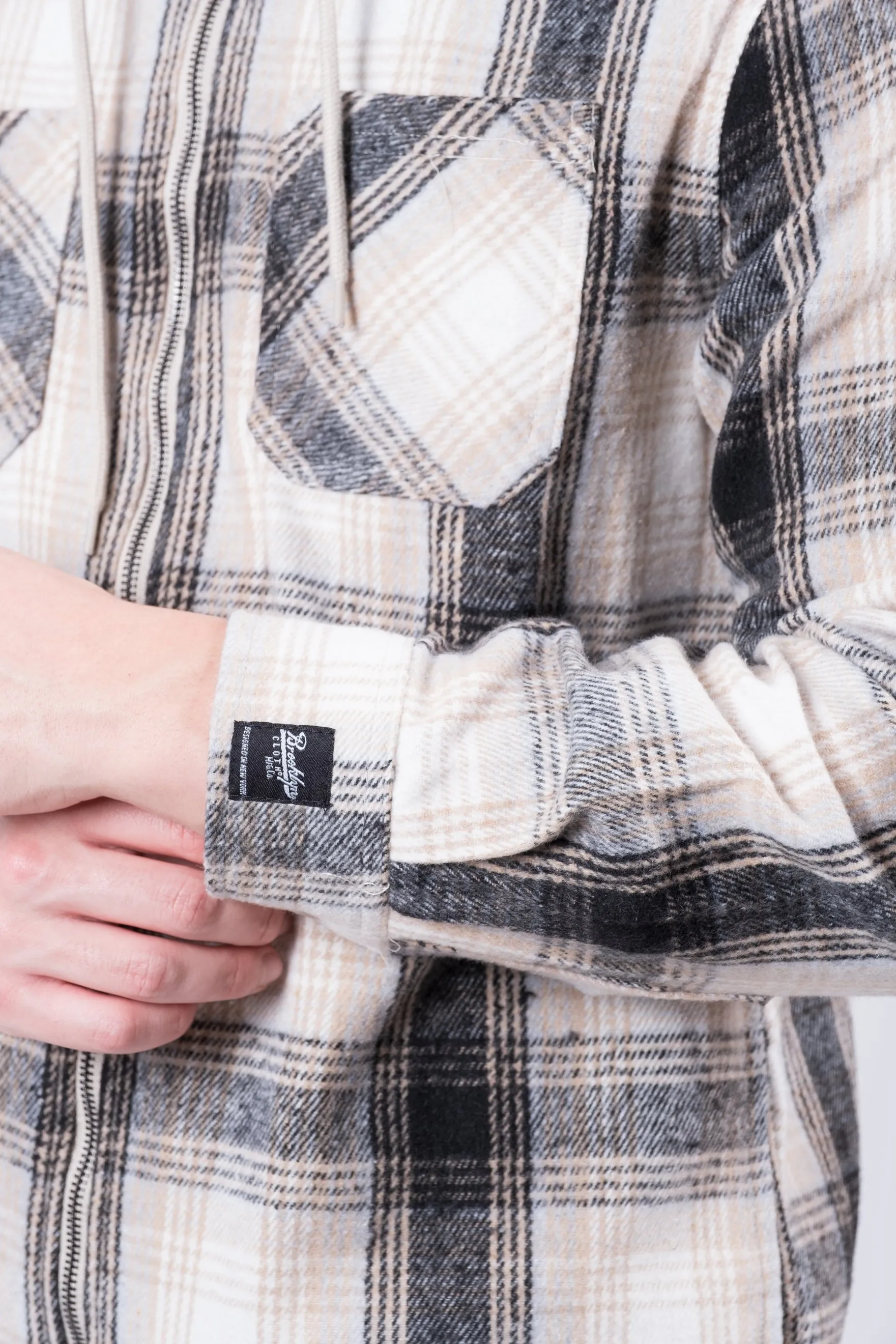 Flannel Hooded Zip Shacket