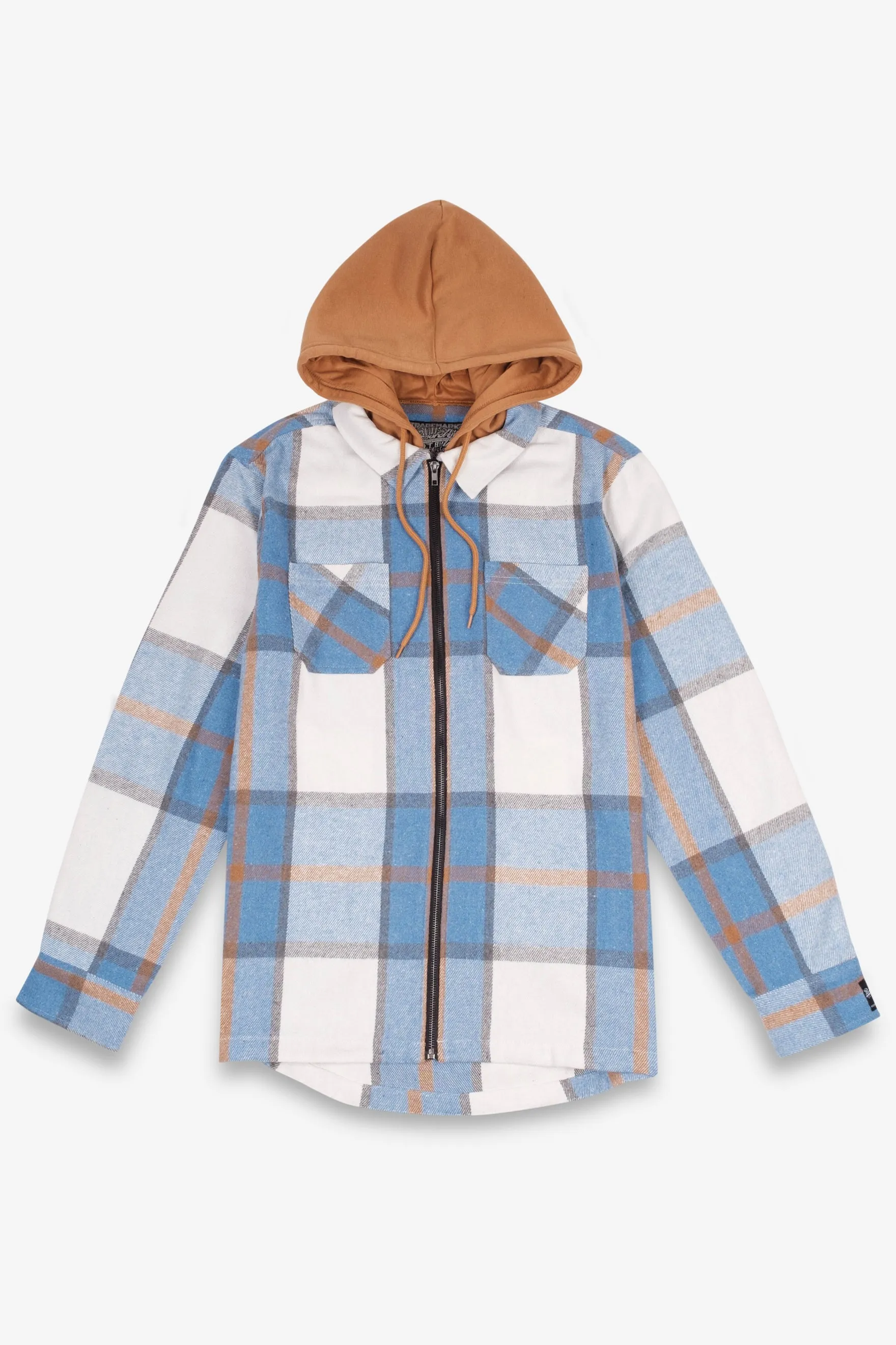 Flannel Hooded Zip Shacket