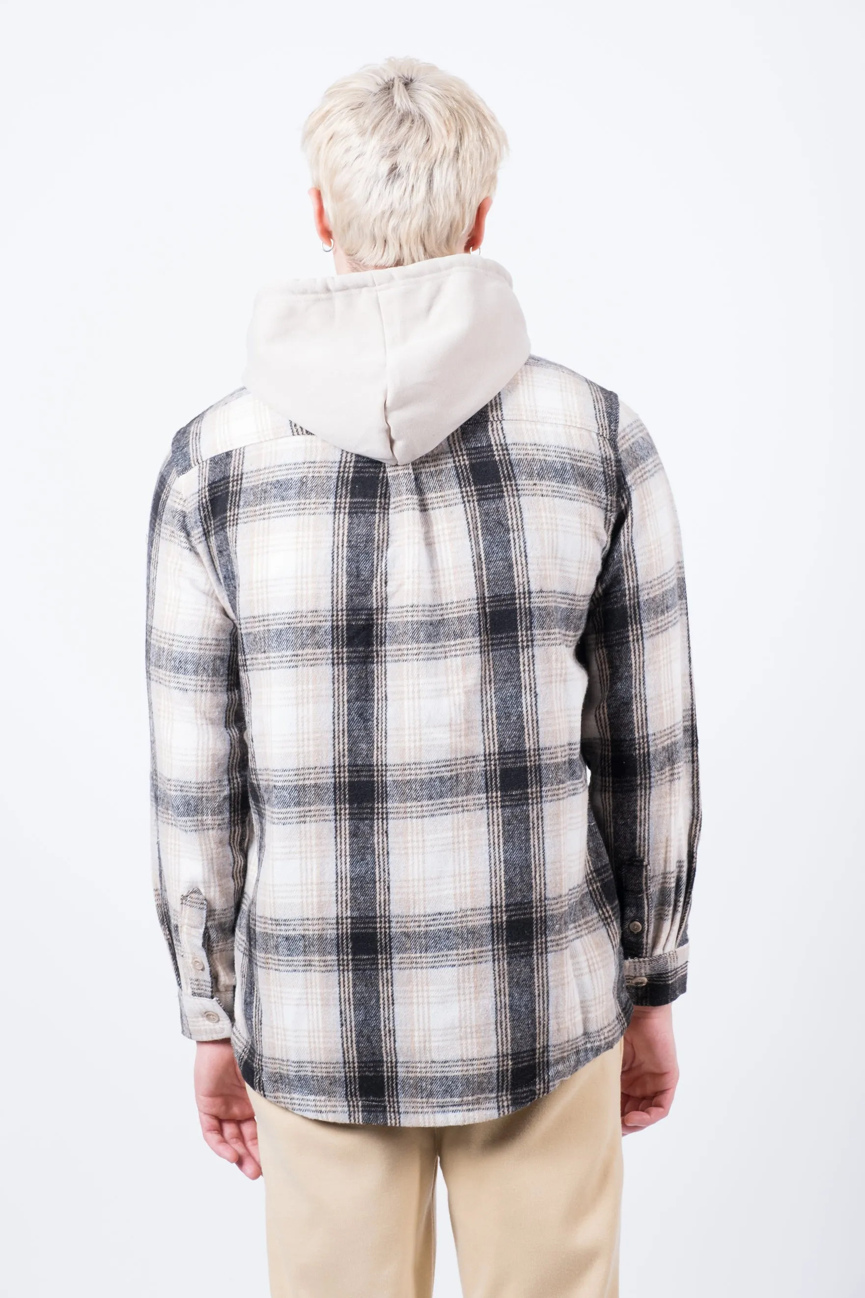Flannel Hooded Zip Shacket