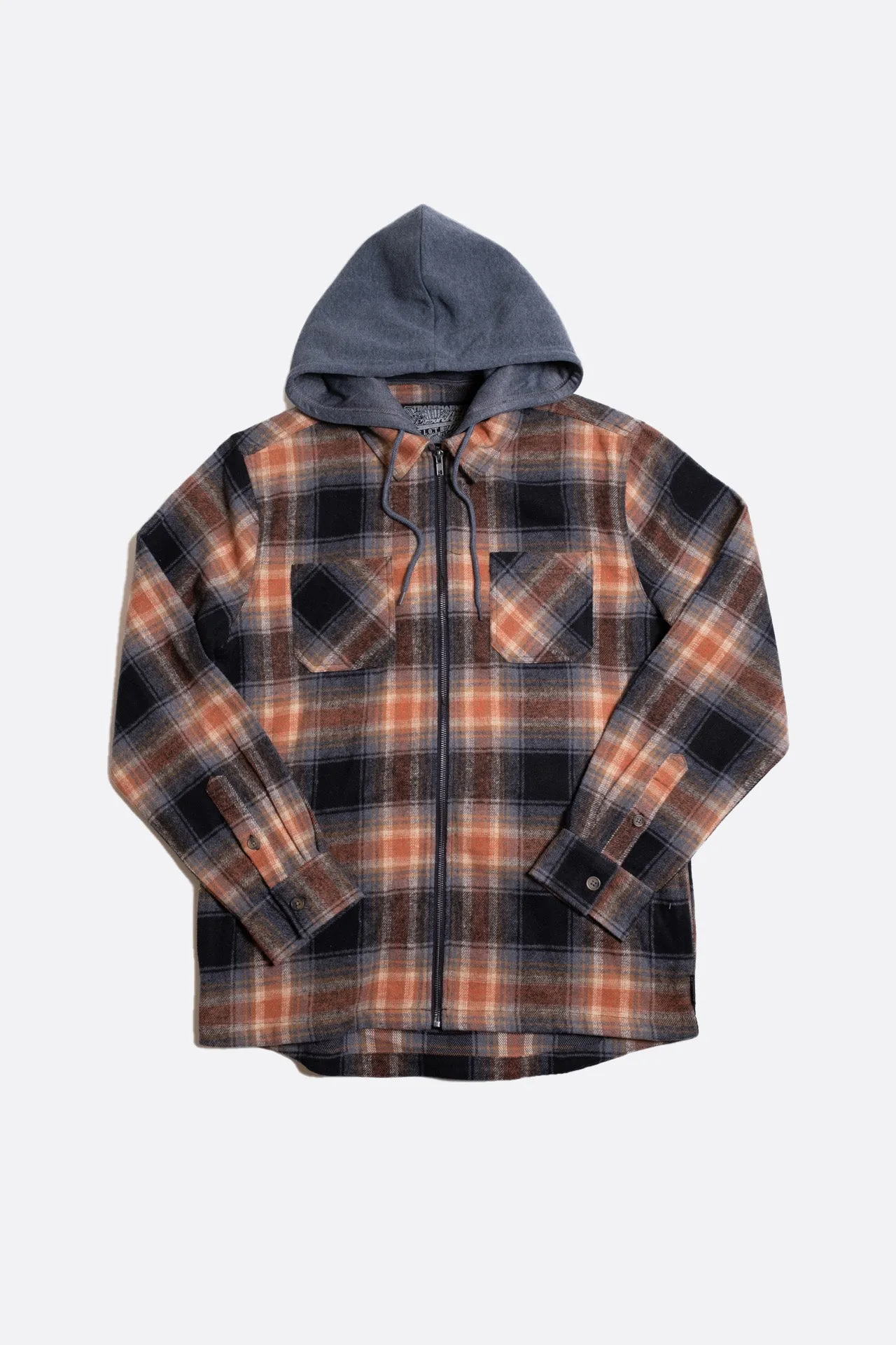 Flannel Hooded Zip Shacket