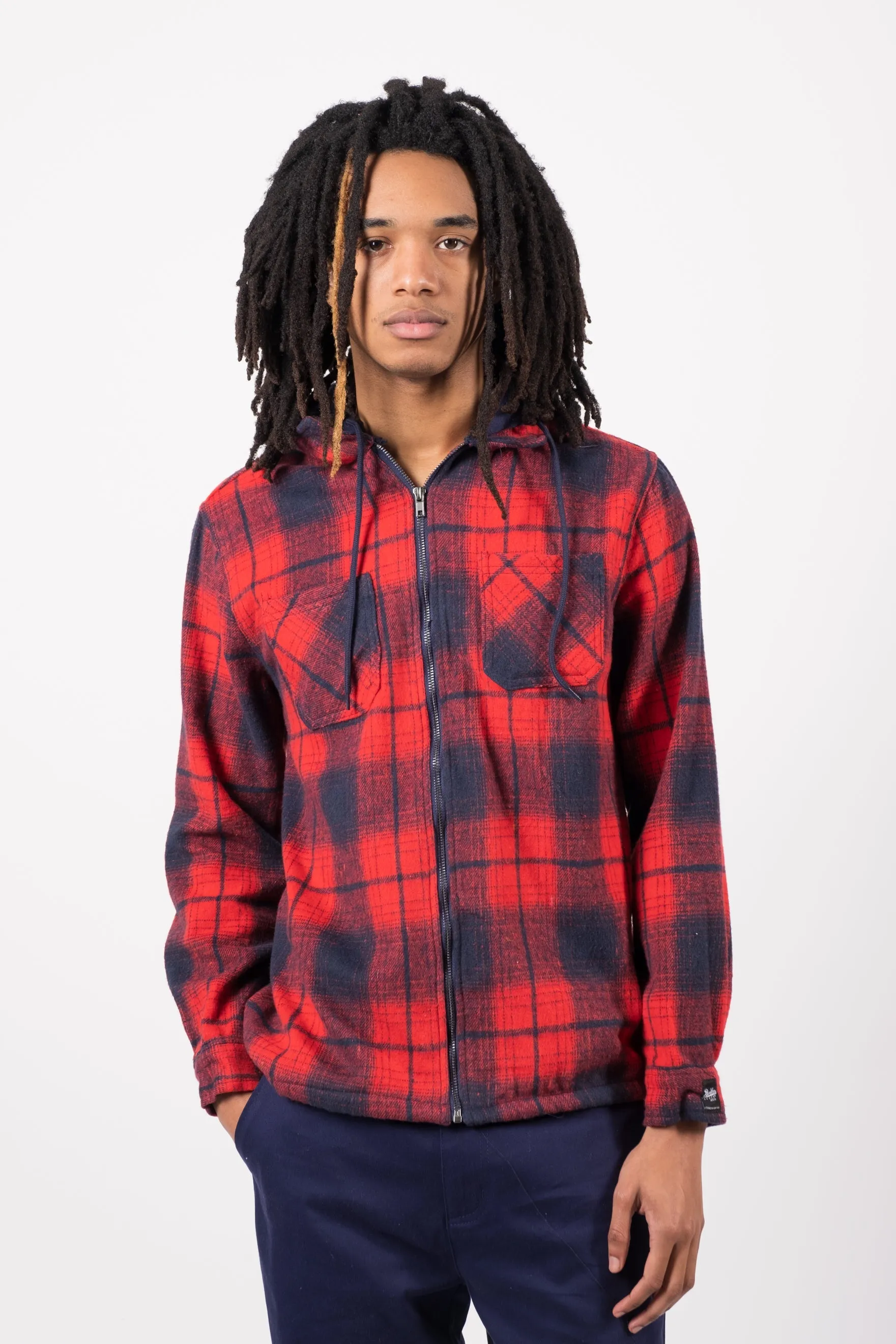 Flannel Hooded Zip Shacket