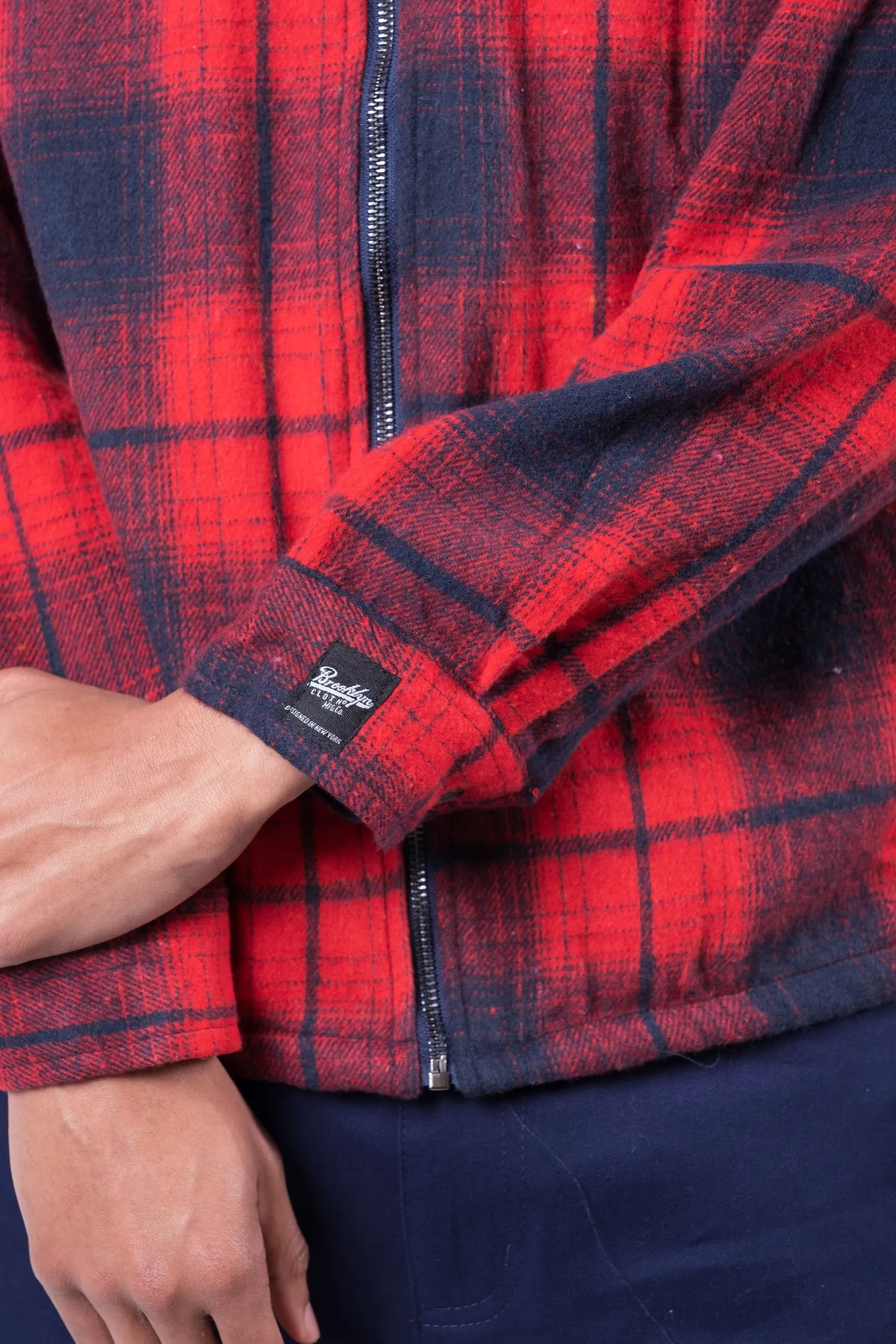 Flannel Hooded Zip Shacket