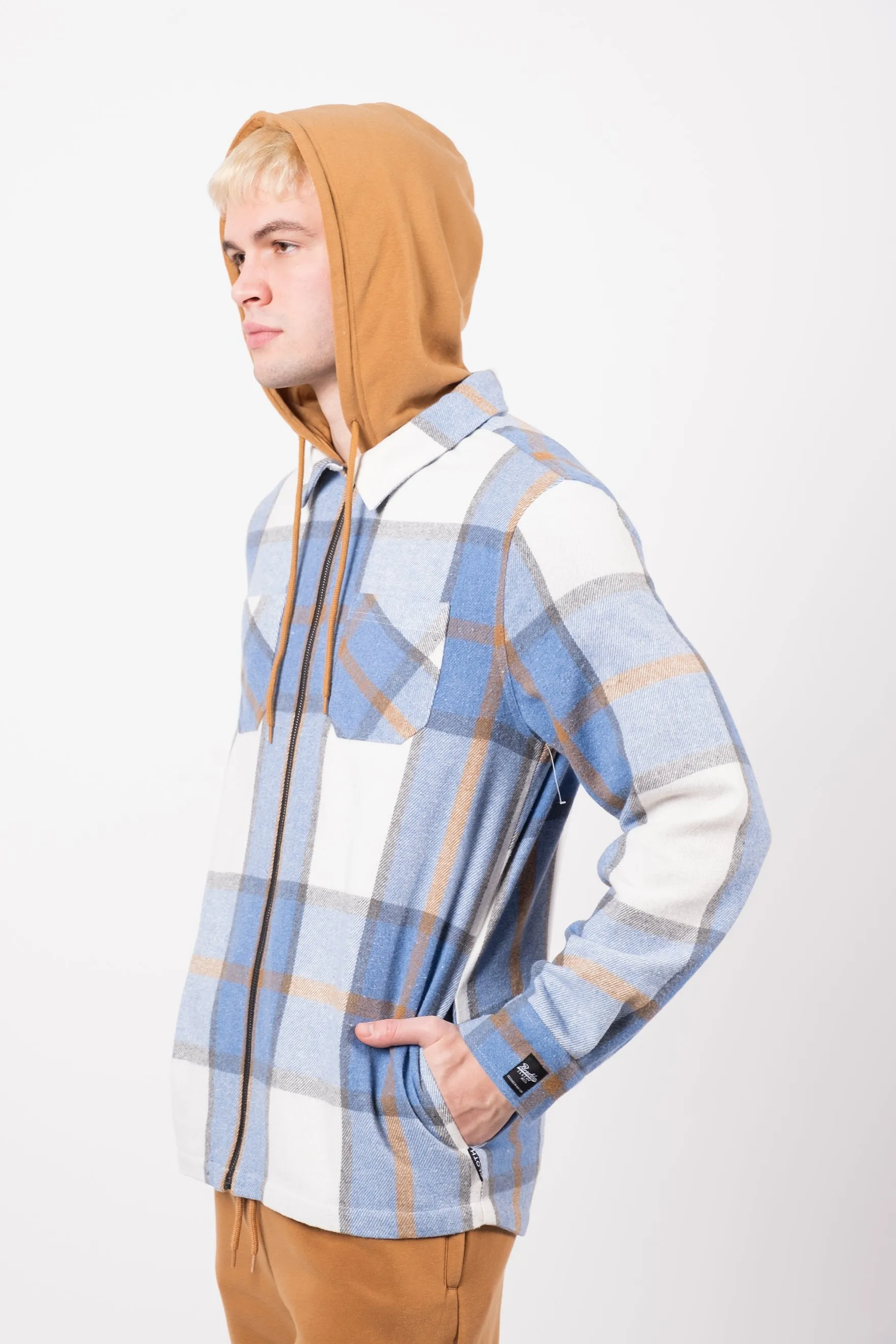 Flannel Hooded Zip Shacket